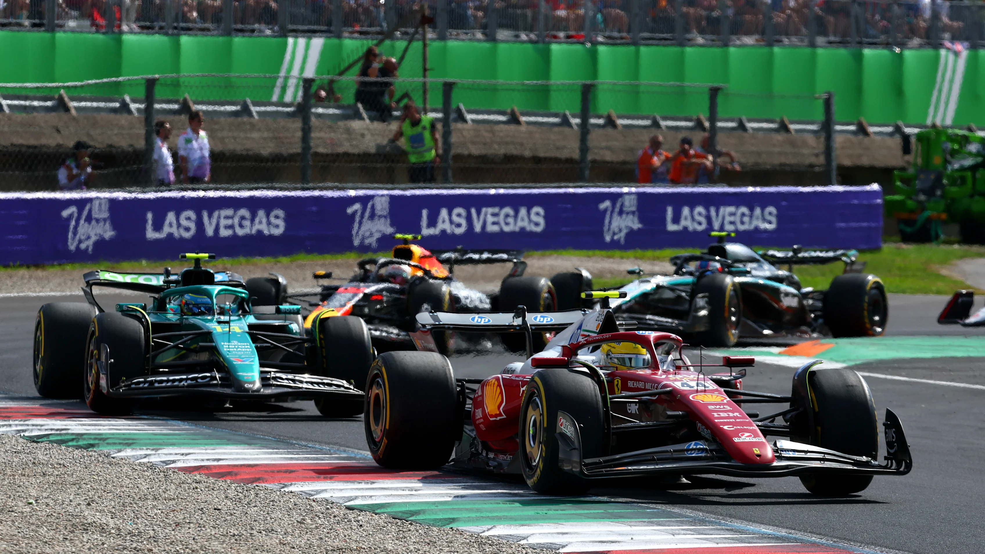 MONZA, ITALY - SEPTEMBER 07: Lewis Hamilton of Great Britain driving the (44) Scuderia Ferrari