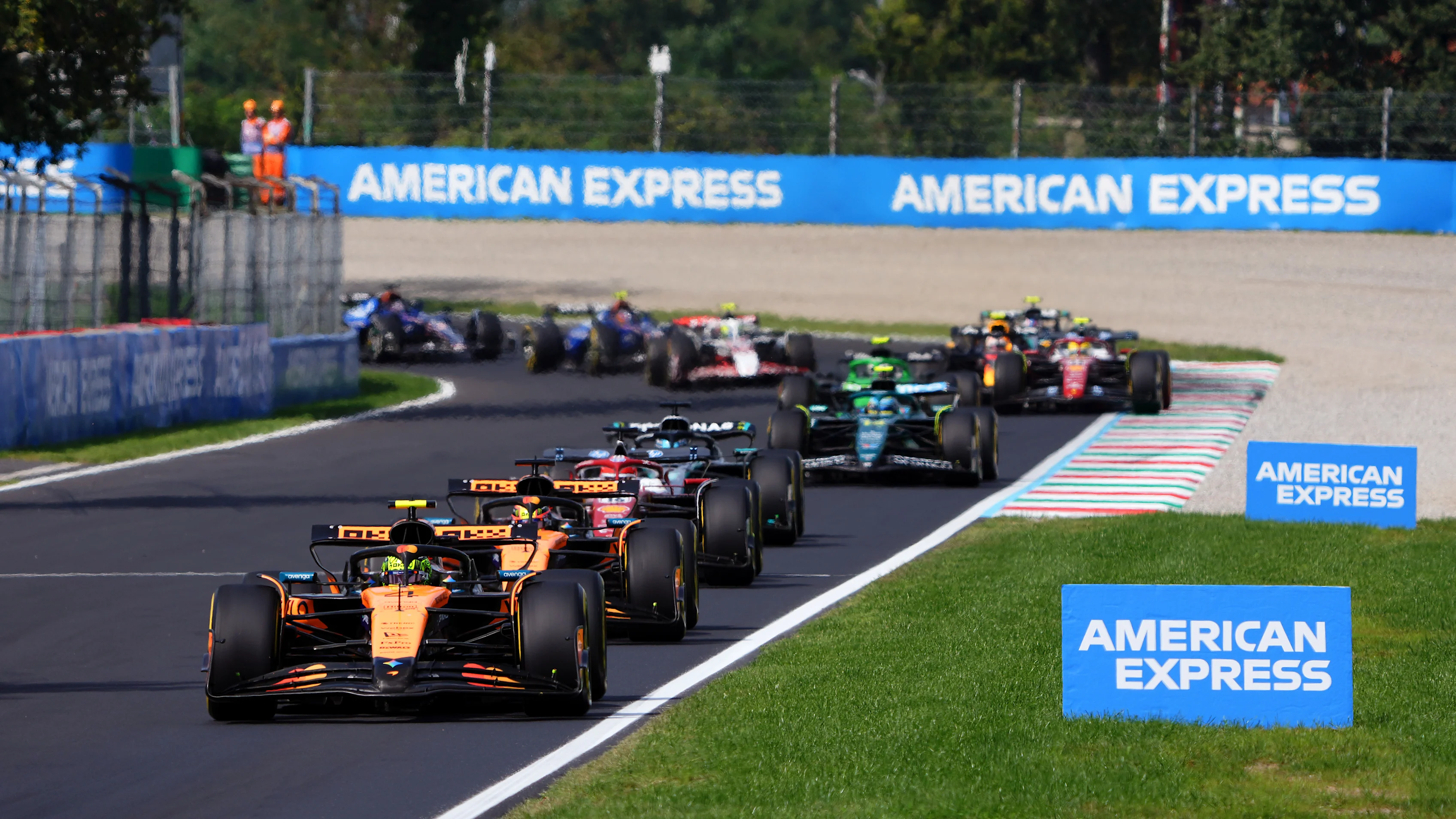 MONZA, ITALY - SEPTEMBER 07: Lando Norris of Great Britain driving the (4) McLaren MCL39 Mercedes