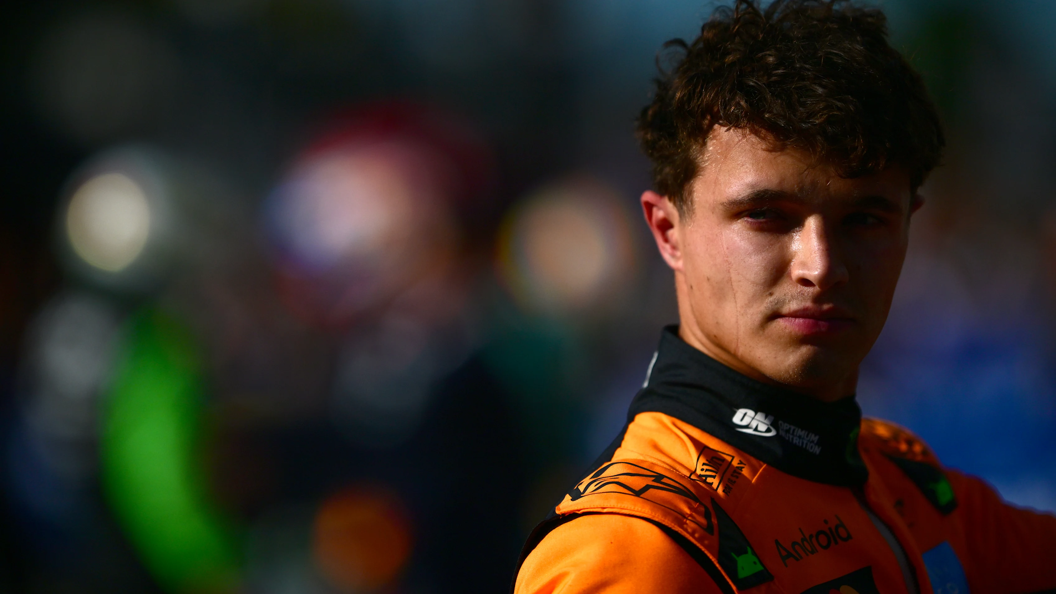 MONZA, ITALY - SEPTEMBER 06: Second placed qualifier Lando Norris of Great Britain and McLaren looks on during qualifying ahead of the F1 Grand Prix of Italy at Autodromo Nazionale Monza on September 06, 2025 in Monza, Italy. (Photo by Mario Renzi - Formula 1/Formula 1 via Getty Images)