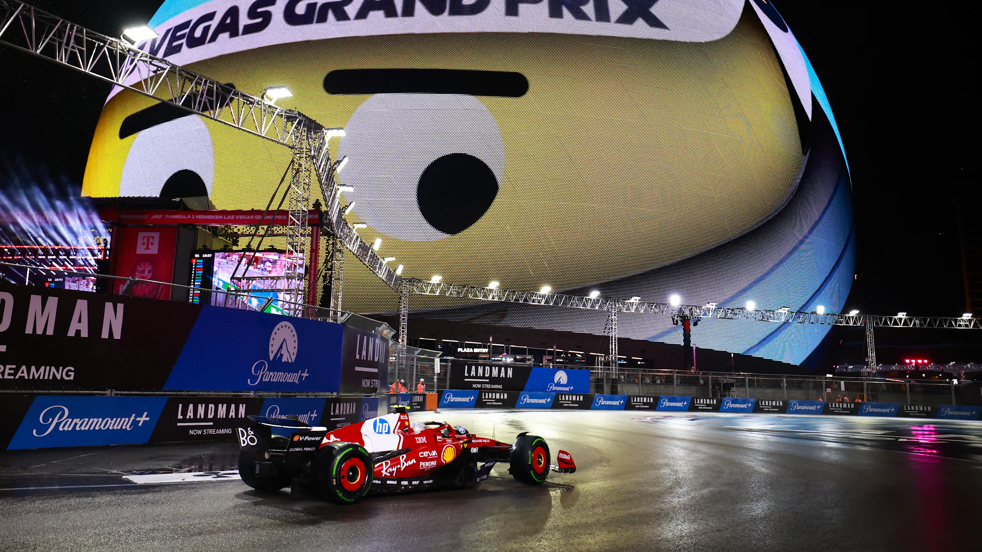 LAS VEGAS, NEVADA - NOVEMBER 21: Lewis Hamilton of Great Britain driving the (44) Scuderia Ferrari