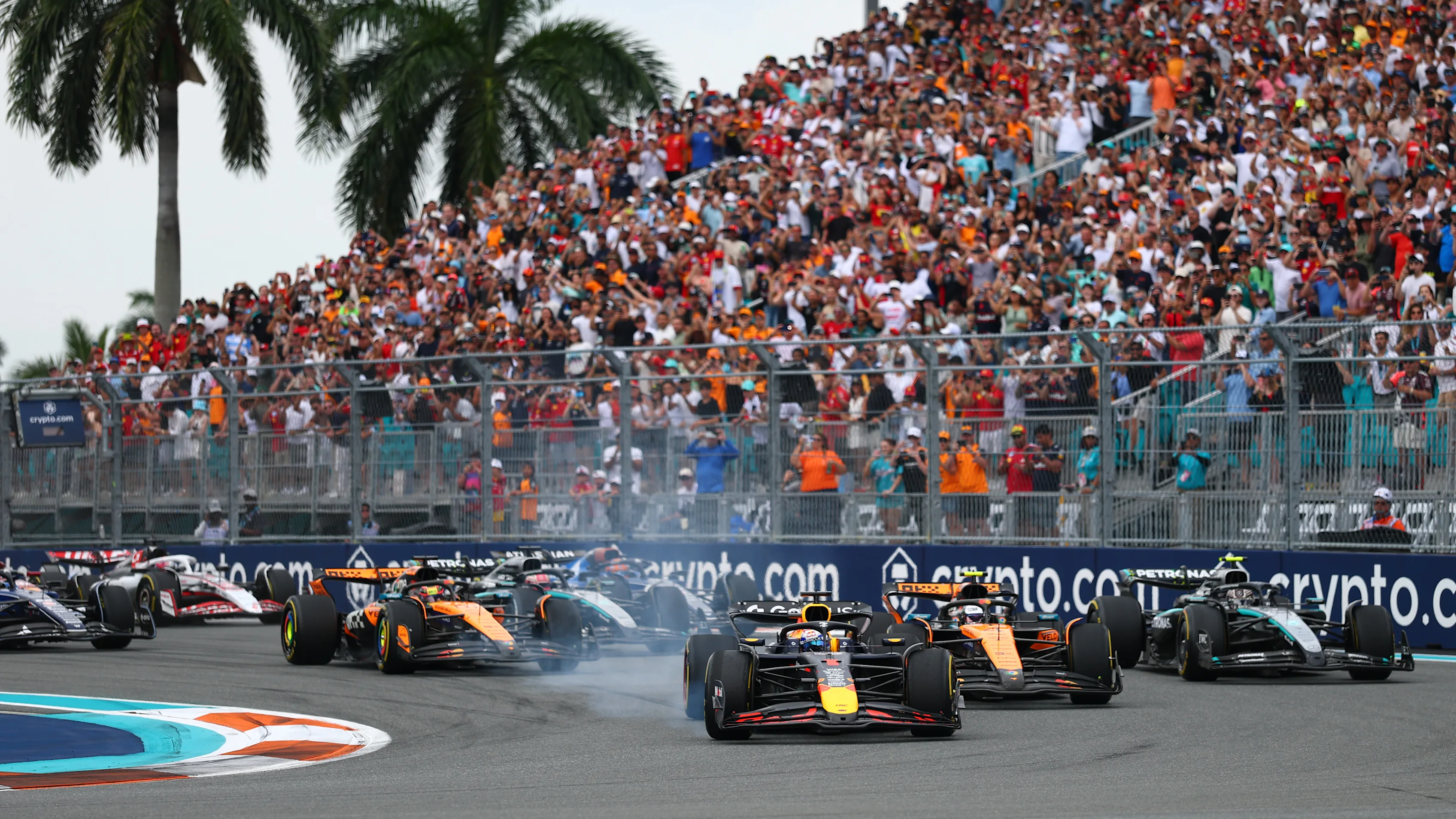 MIAMI, FLORIDA - MAY 04: Max Verstappen of the Netherlands driving the (1) Oracle Red Bull Racing