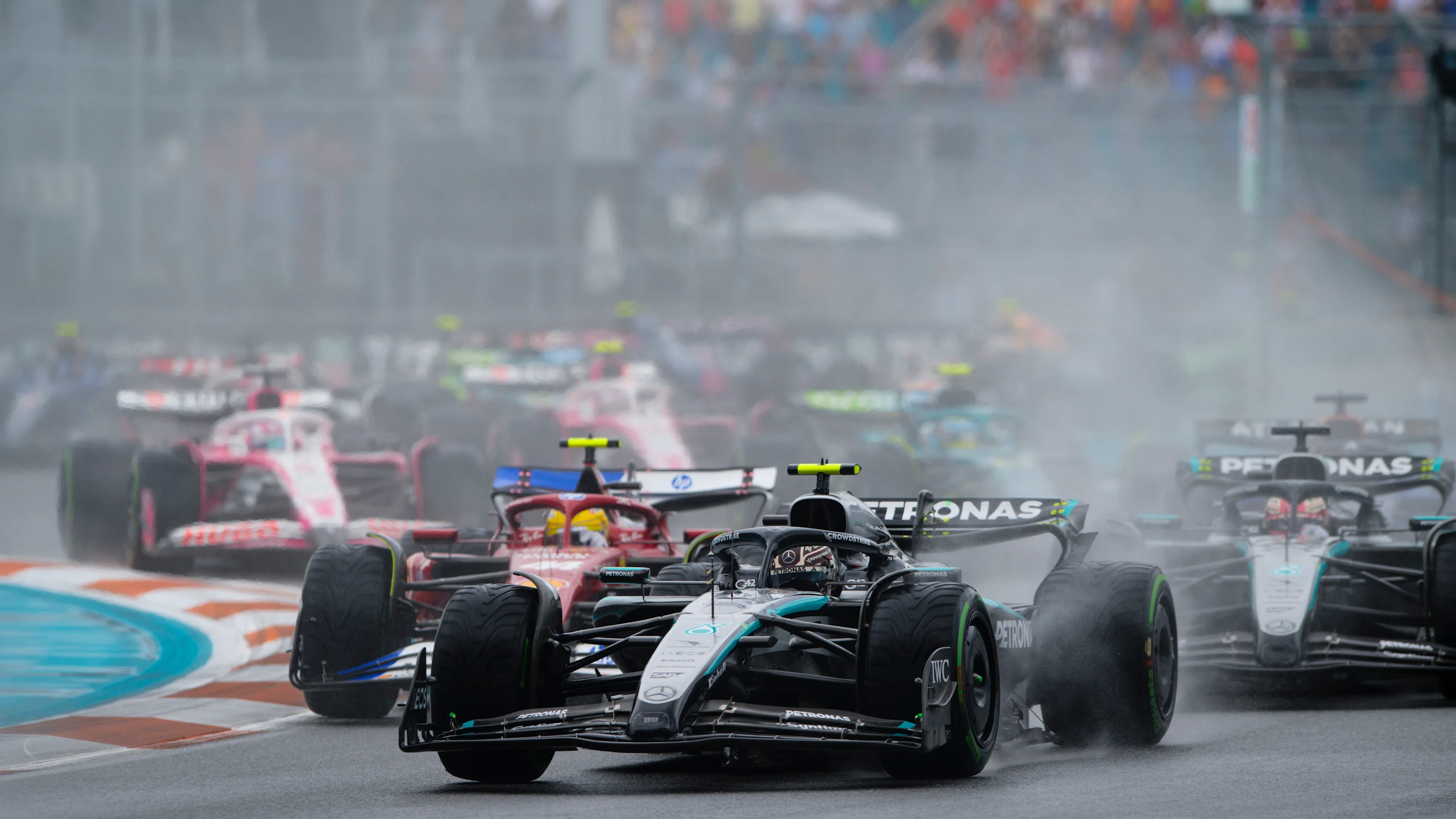 MIAMI, FLORIDA - MAY 03: Andrea Kimi Antonelli of Italy driving the (12) Mercedes AMG Petronas F1