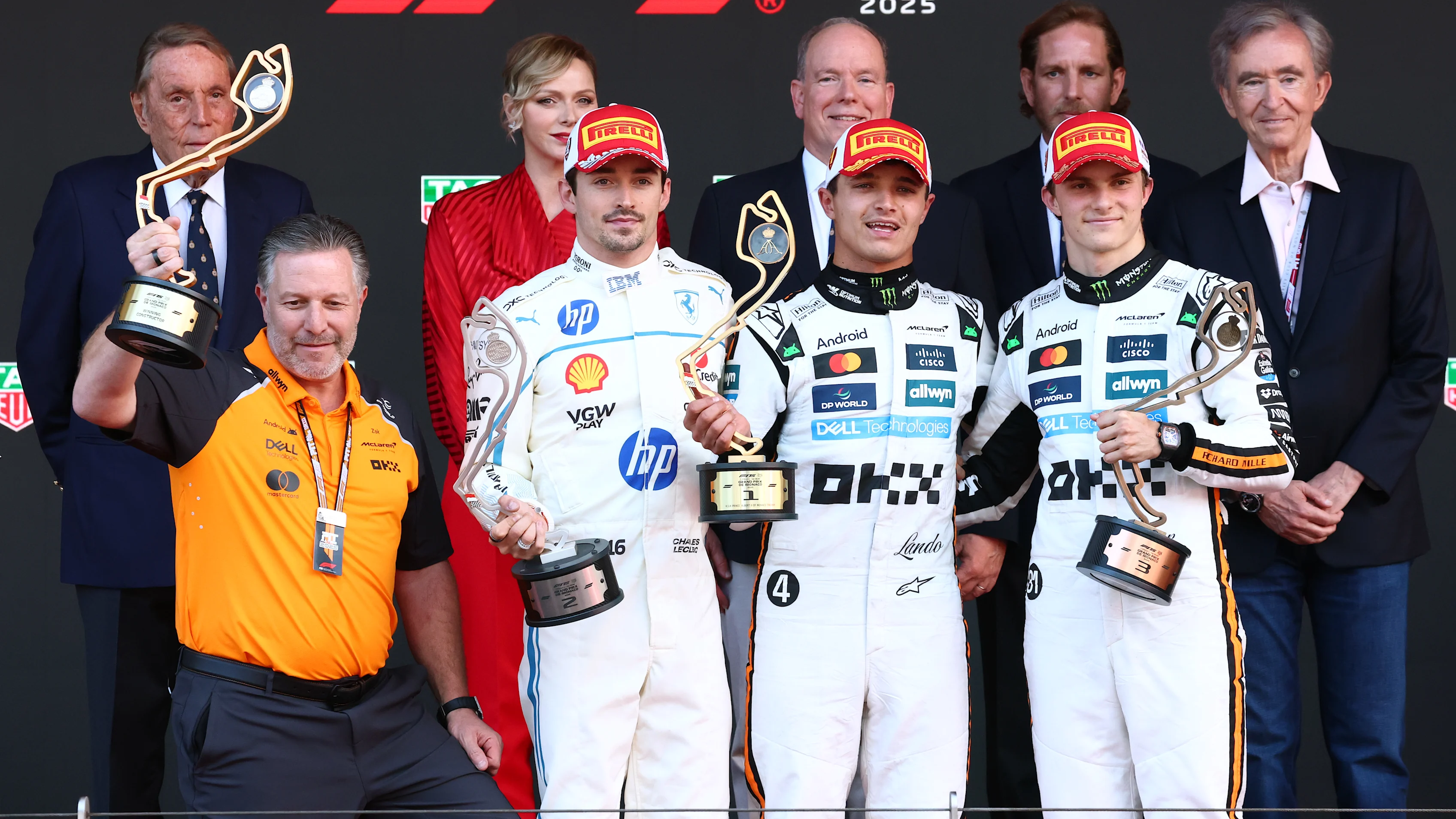 MONTE-CARLO, MONACO - MAY 25: Race winner Lando Norris of Great Britain and McLaren Second placed