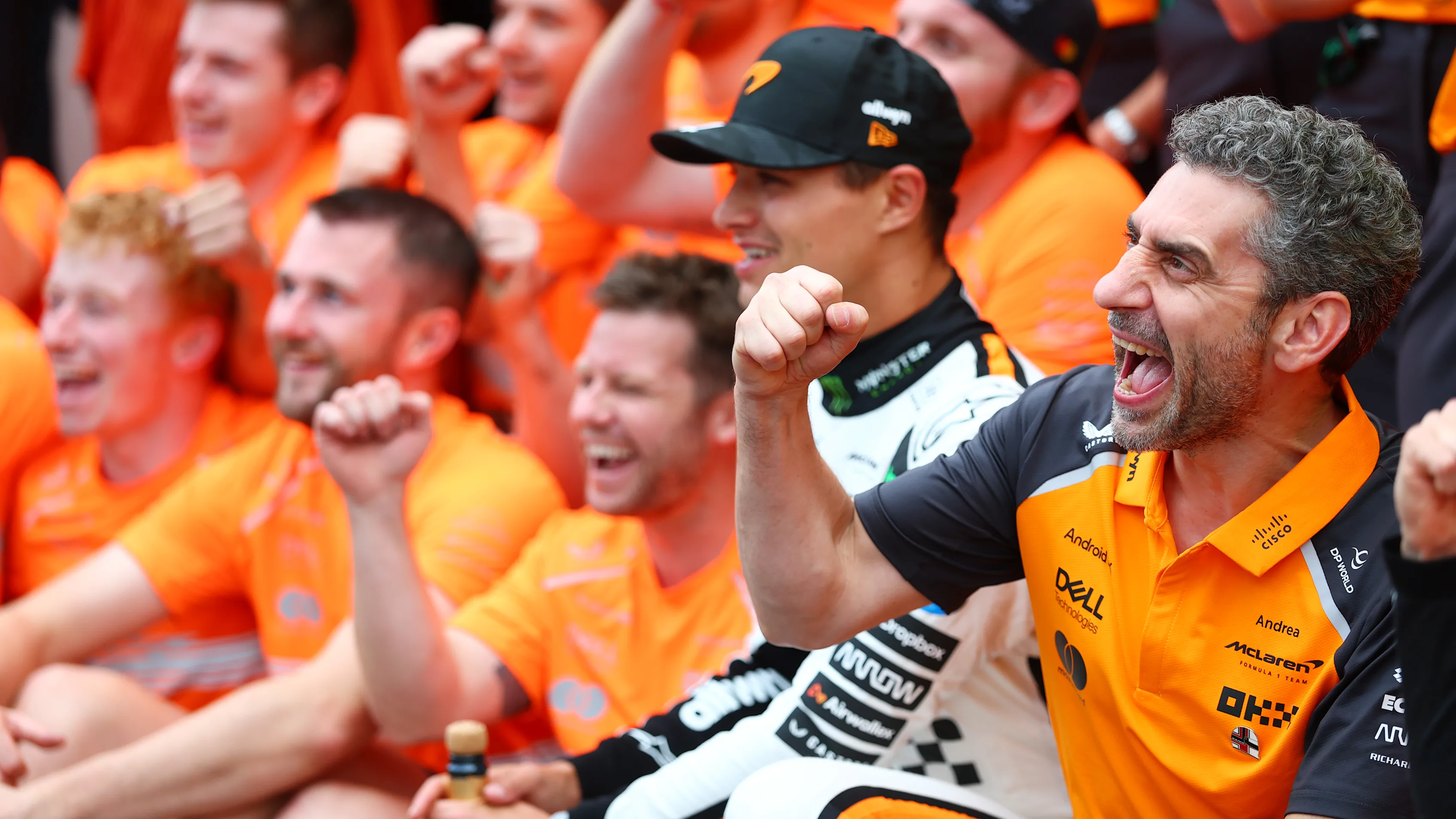MONTE-CARLO, MONACO - MAY 25: Race winner Lando Norris of Great Britain and McLaren Andrea Stella,