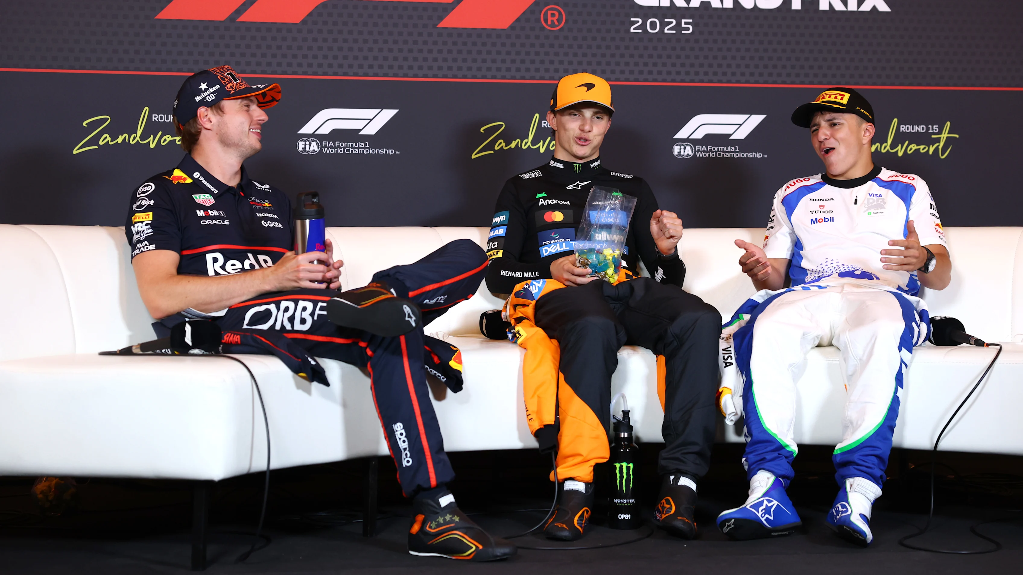 ZANDVOORT, NETHERLANDS - AUGUST 31: Race winner Oscar Piastri of Australia and McLaren Second