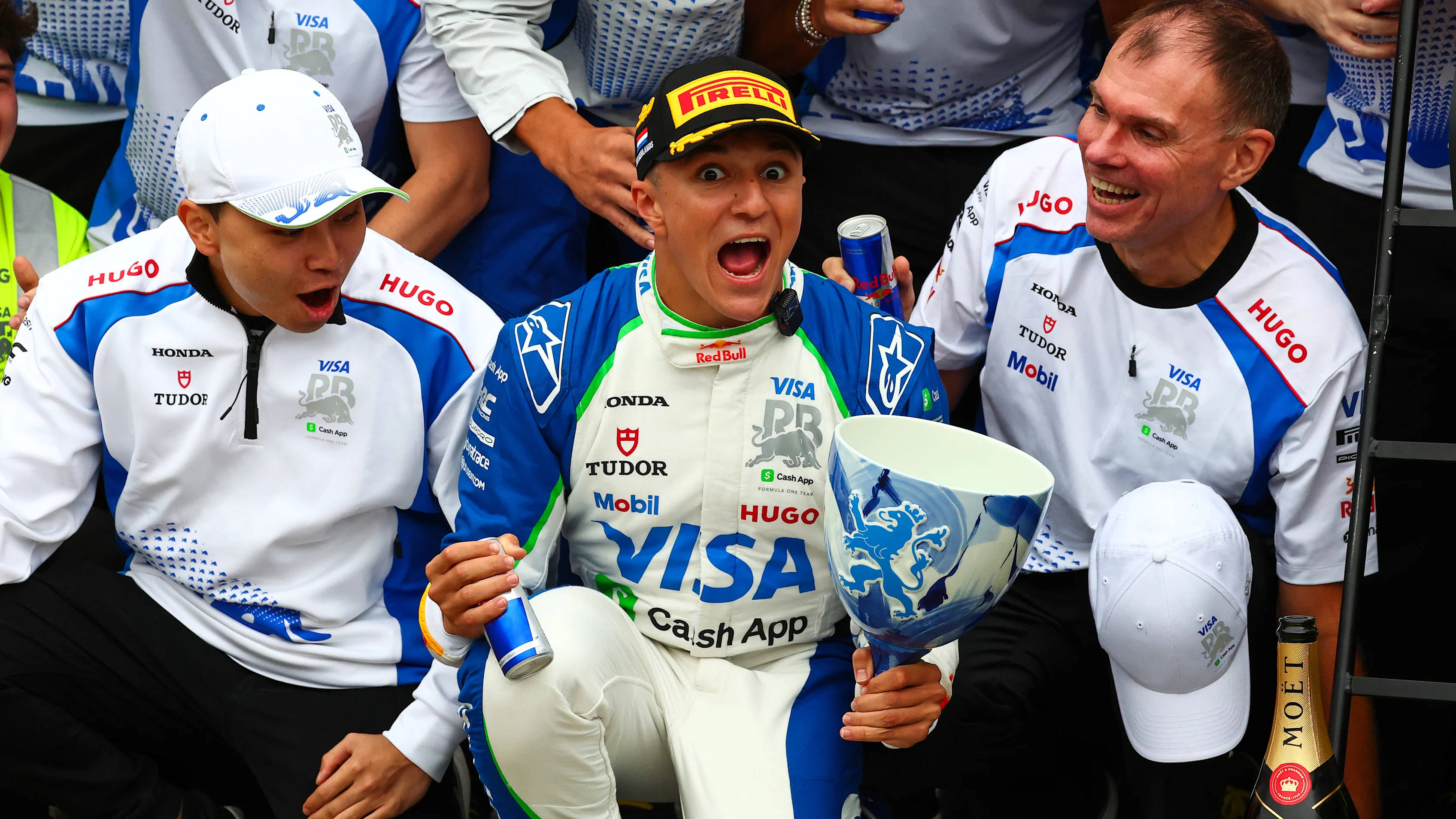 ZANDVOORT, NETHERLANDS - AUGUST 31: Third placed Isack Hadjar of France and Visa Cash App Racing