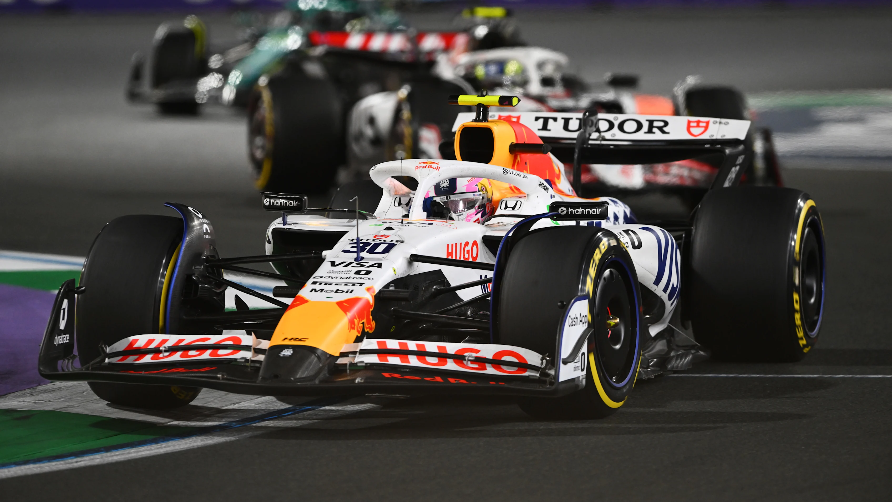 JEDDAH, SAUDI ARABIA - APRIL 20: Liam Lawson of New Zealand driving the (30) Visa Cash App Racing