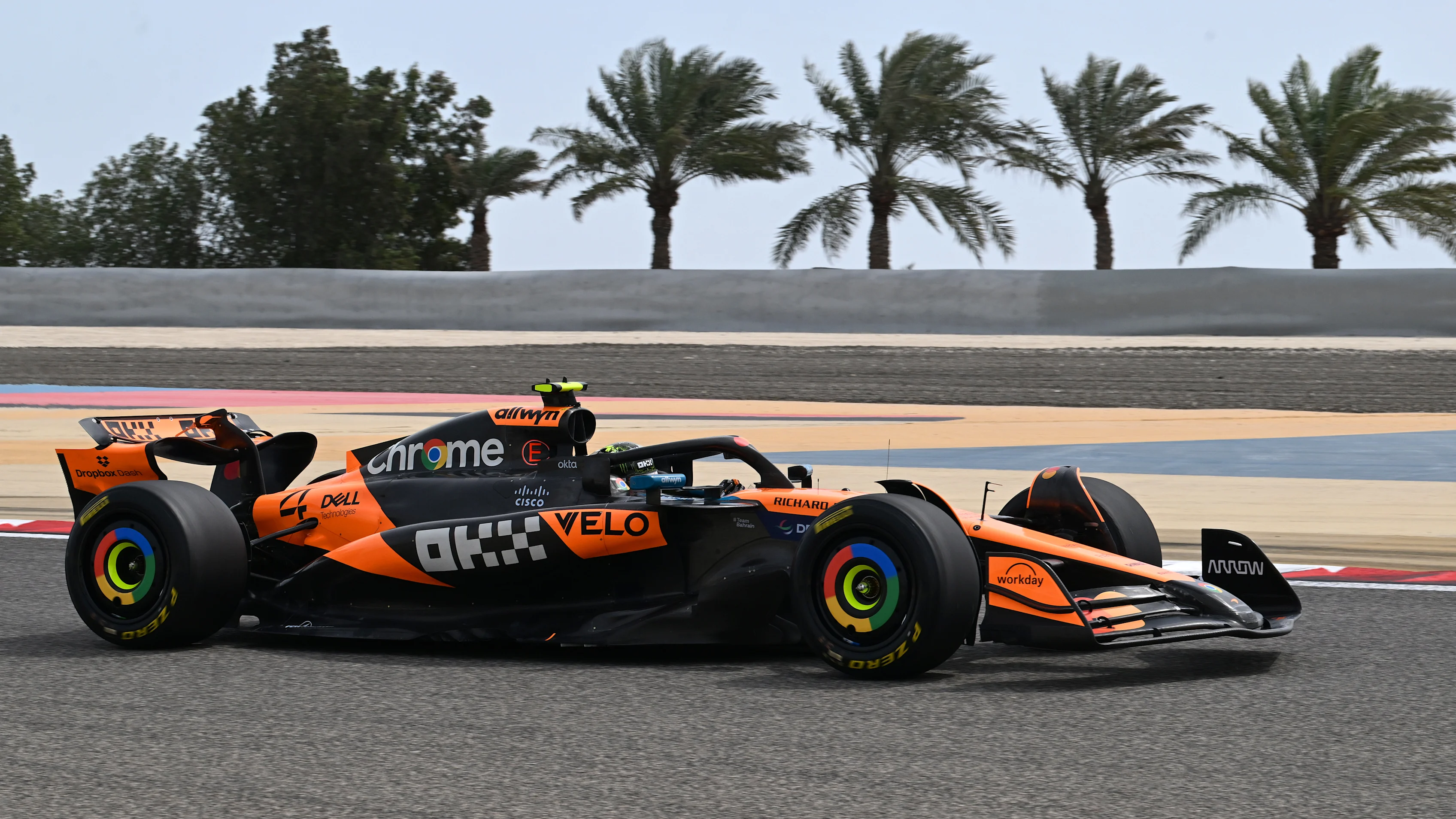 BAHRAIN, BAHRAIN - FEBRUARY 28: Lando Norris of Great Britain driving the (4) McLaren MCL39