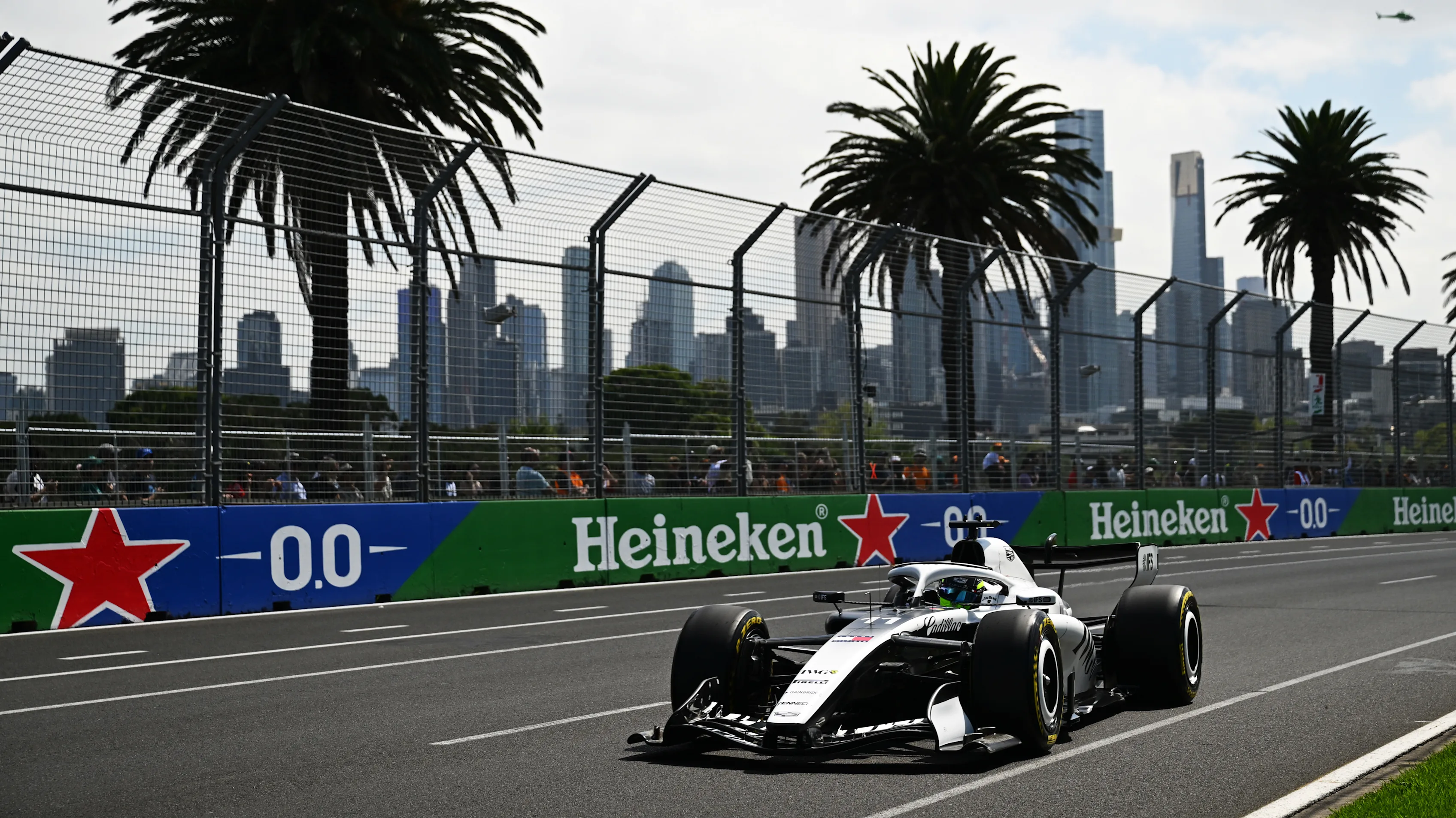 MELBOURNE, AUSTRALIA - MARCH 06: Sergio Perez of Mexico driving the (11) Cadillac F1 Team MAC-26