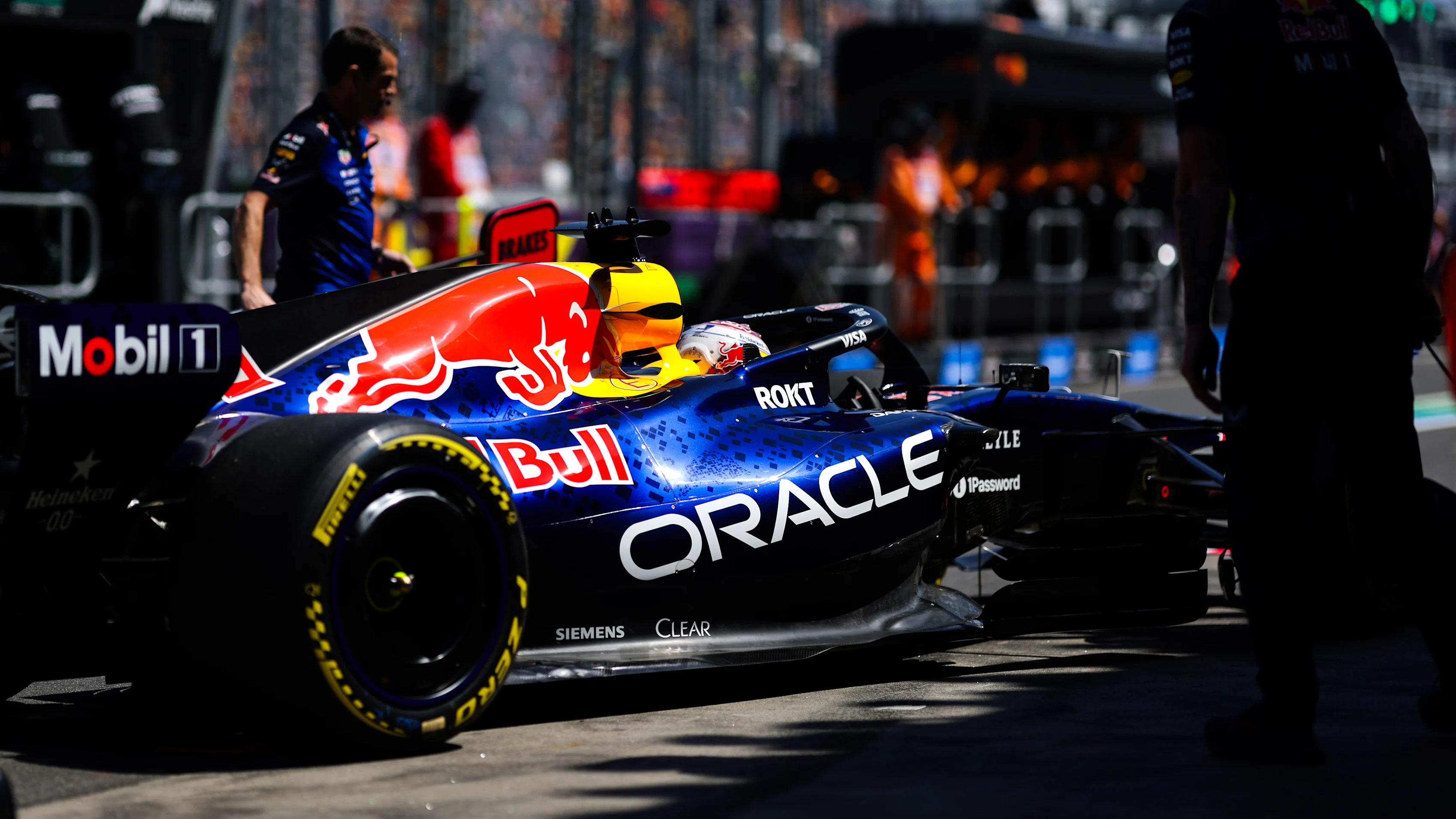 MELBOURNE, AUSTRALIA - MARCH 06: Max Verstappen of the Netherlands driving the (3) Oracle Red Bull Racing RB22 Red Bull Ford in the Pitlane during practice ahead of the F1 Grand Prix of Australia at Albert Park Grand Prix Circuit on March 06, 2026 in Melbourne, Australia. (Photo by Mark Thompson/Getty Images)