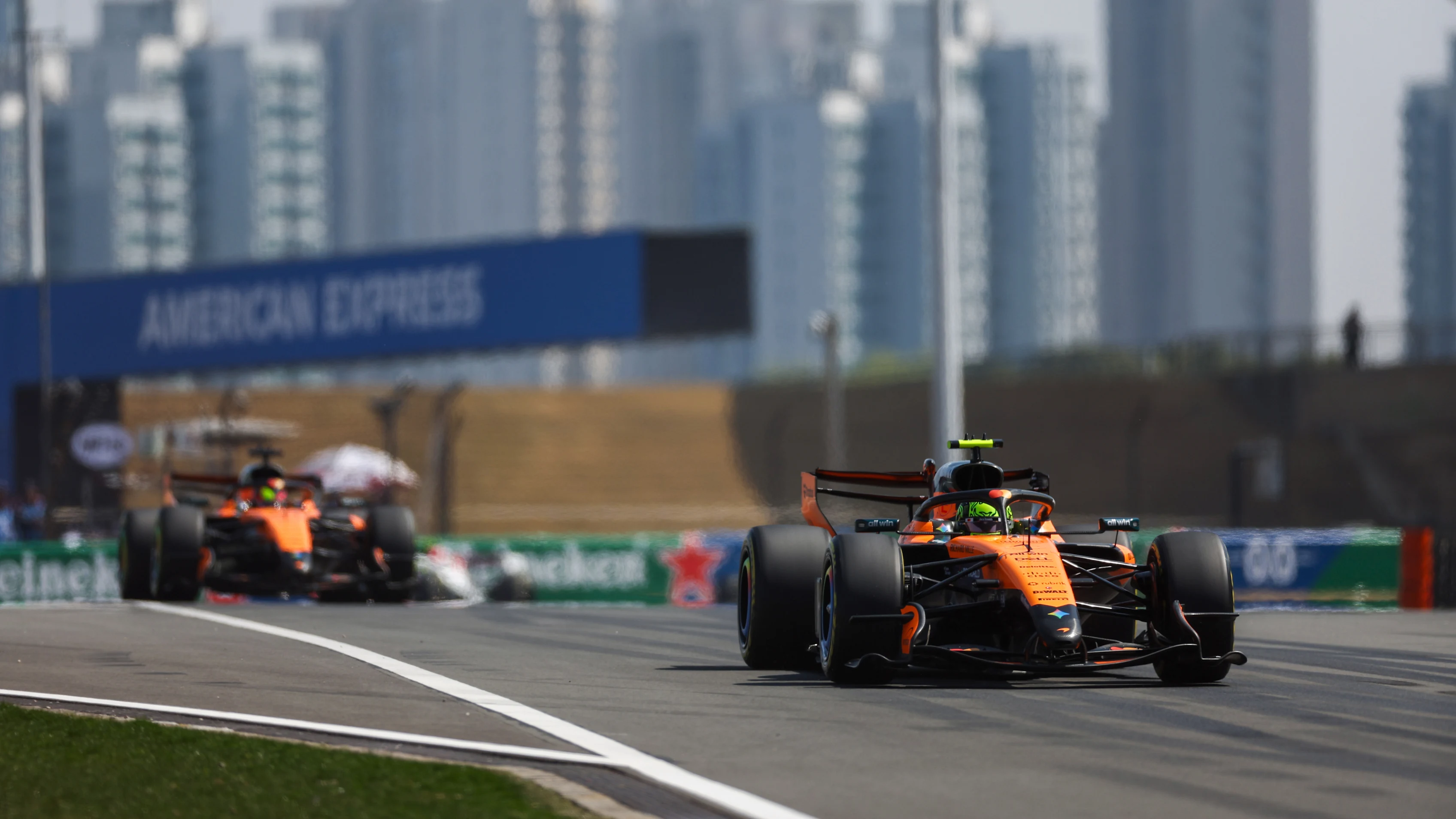 SHANGHAI, CHINA - MARCH 14: Lando Norris of Great Britain driving the (1) McLaren MCL40 Mercedes on
