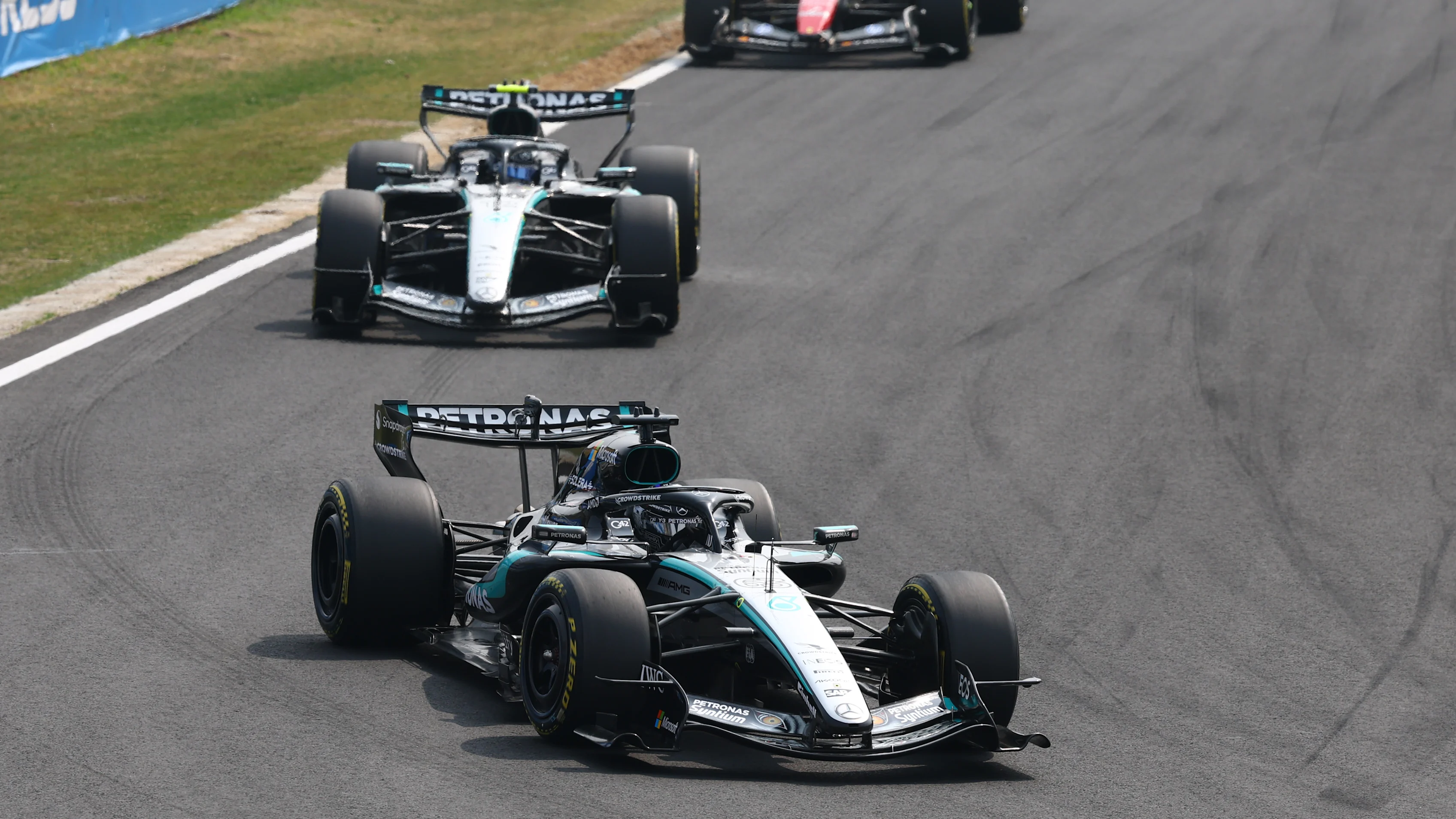 SUZUKA, JAPAN - MARCH 29: George Russell of Great Britain driving the (63) Mercedes AMG Petronas F1