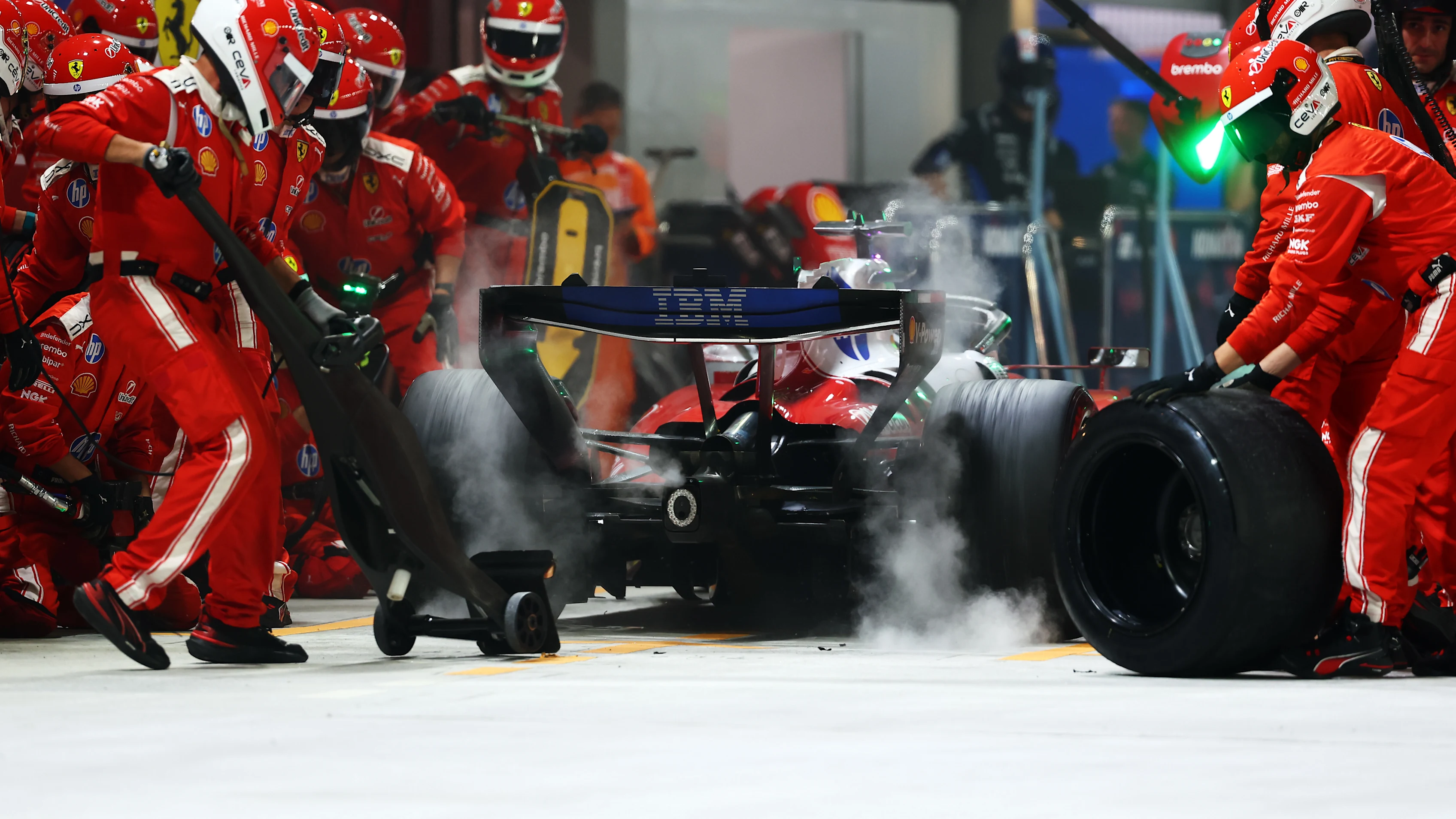 SINGAPORE, SINGAPORE - OCTOBER 11: Charles Leclerc of Monaco driving the (16) Scuderia Ferrari