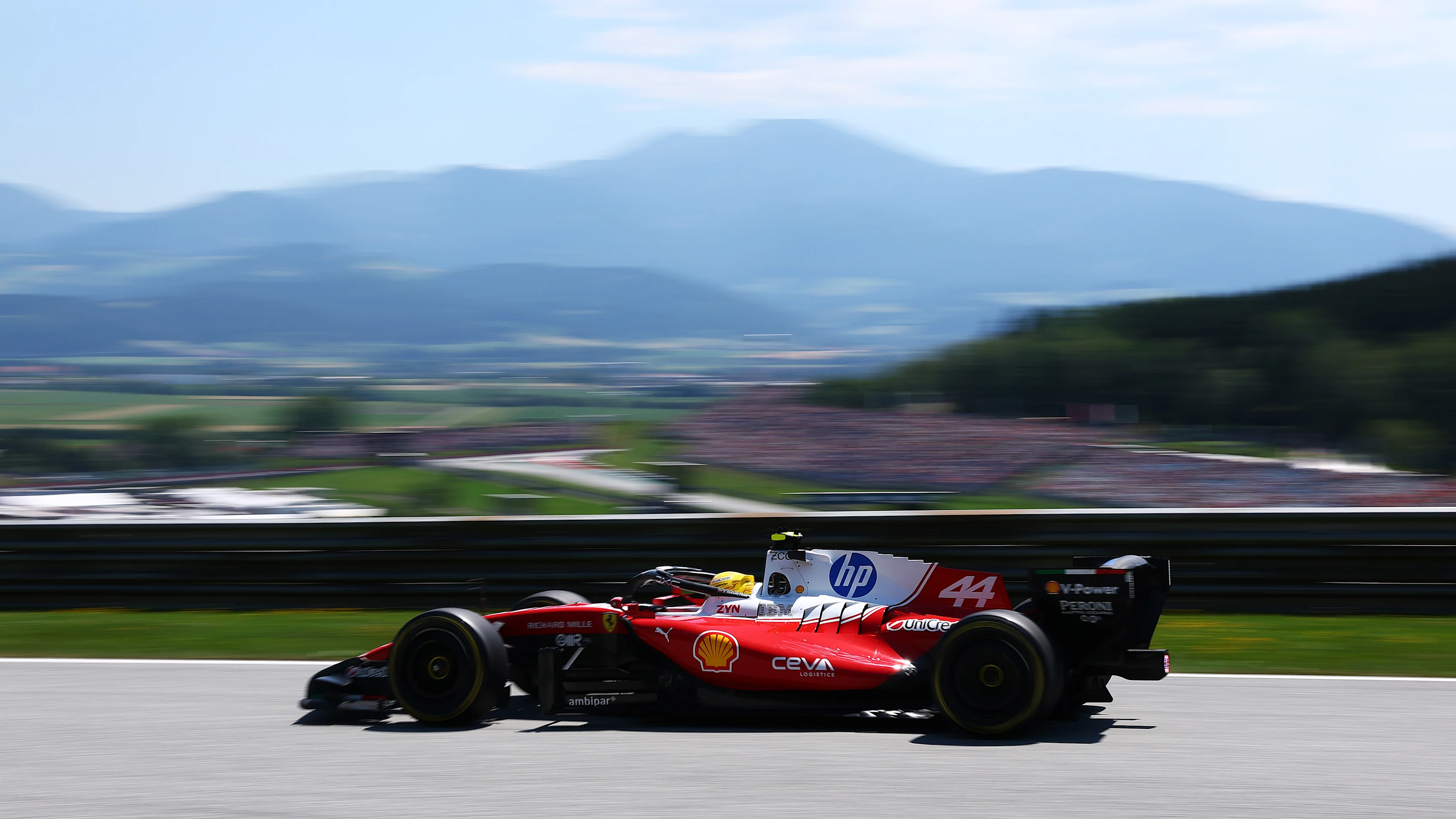 SPIELBERG, AUSTRIA - JUNE 26: Lewis Hamilton of Great Britain driving the (44) Scuderia Ferrari
