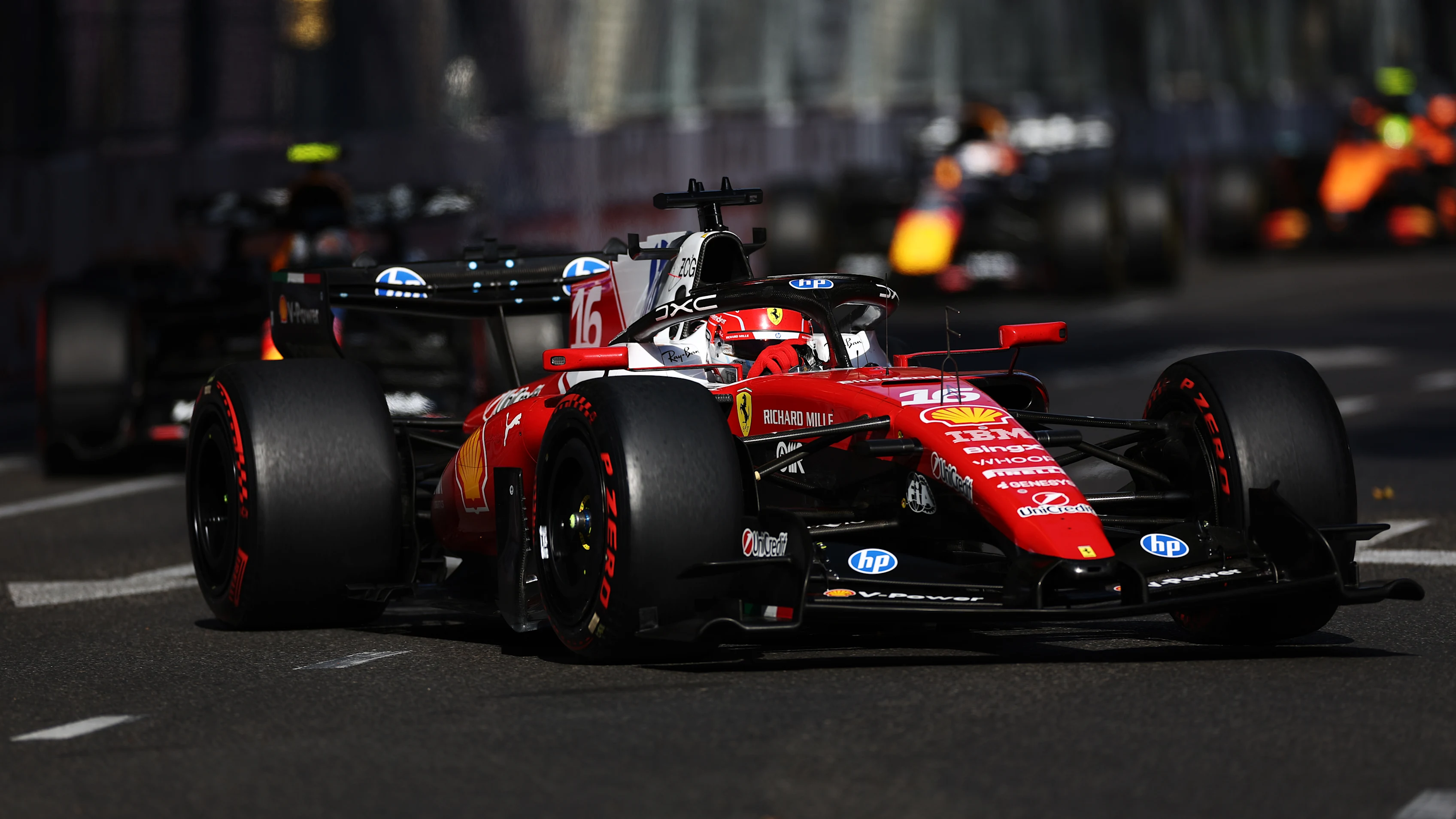 BAKU, AZERBAIJAN - SEPTEMBER 26: Charles Leclerc of Monaco driving the (16) Scuderia Ferrari SF-26