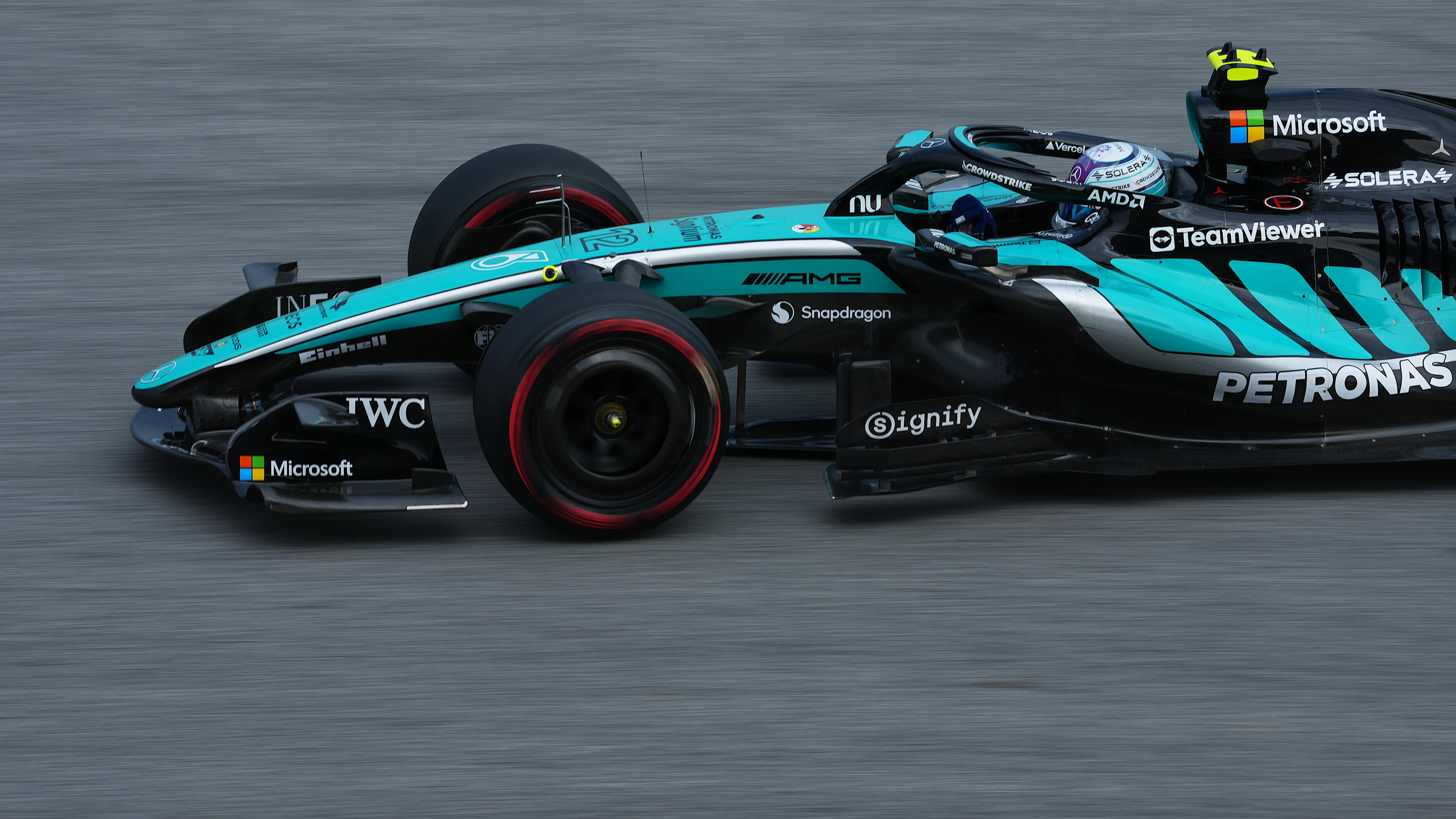 KUALA LUMPUR, MALAYSIA - OCTOBER 02: Andrea Kimi Antonelli of Italy driving the (12) Mercedes AMG