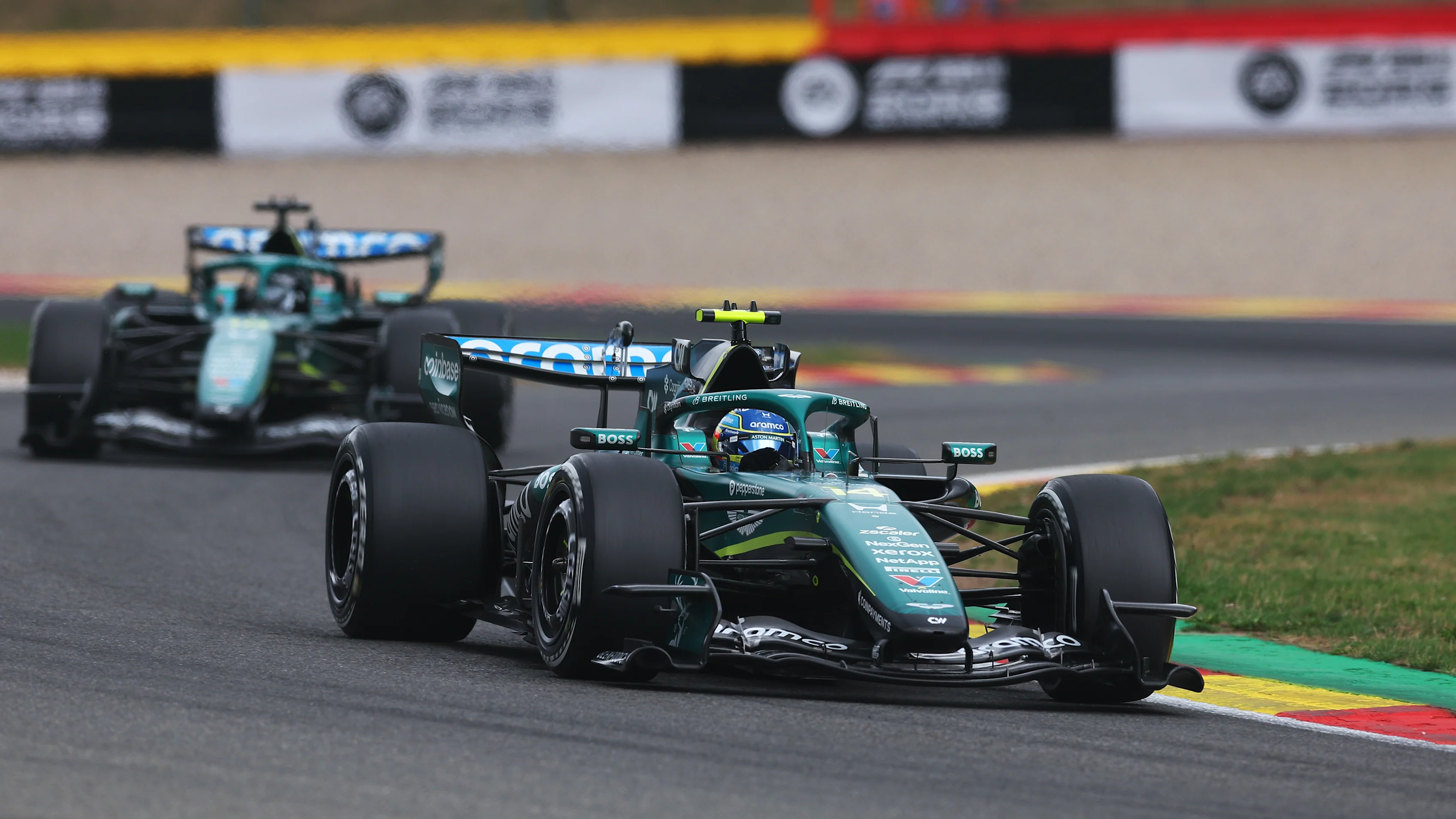 SPA, BELGIUM - JULY 19: Fernando Alonso of Spain driving the (14) Aston Martin F1 Team AMR26 Honda