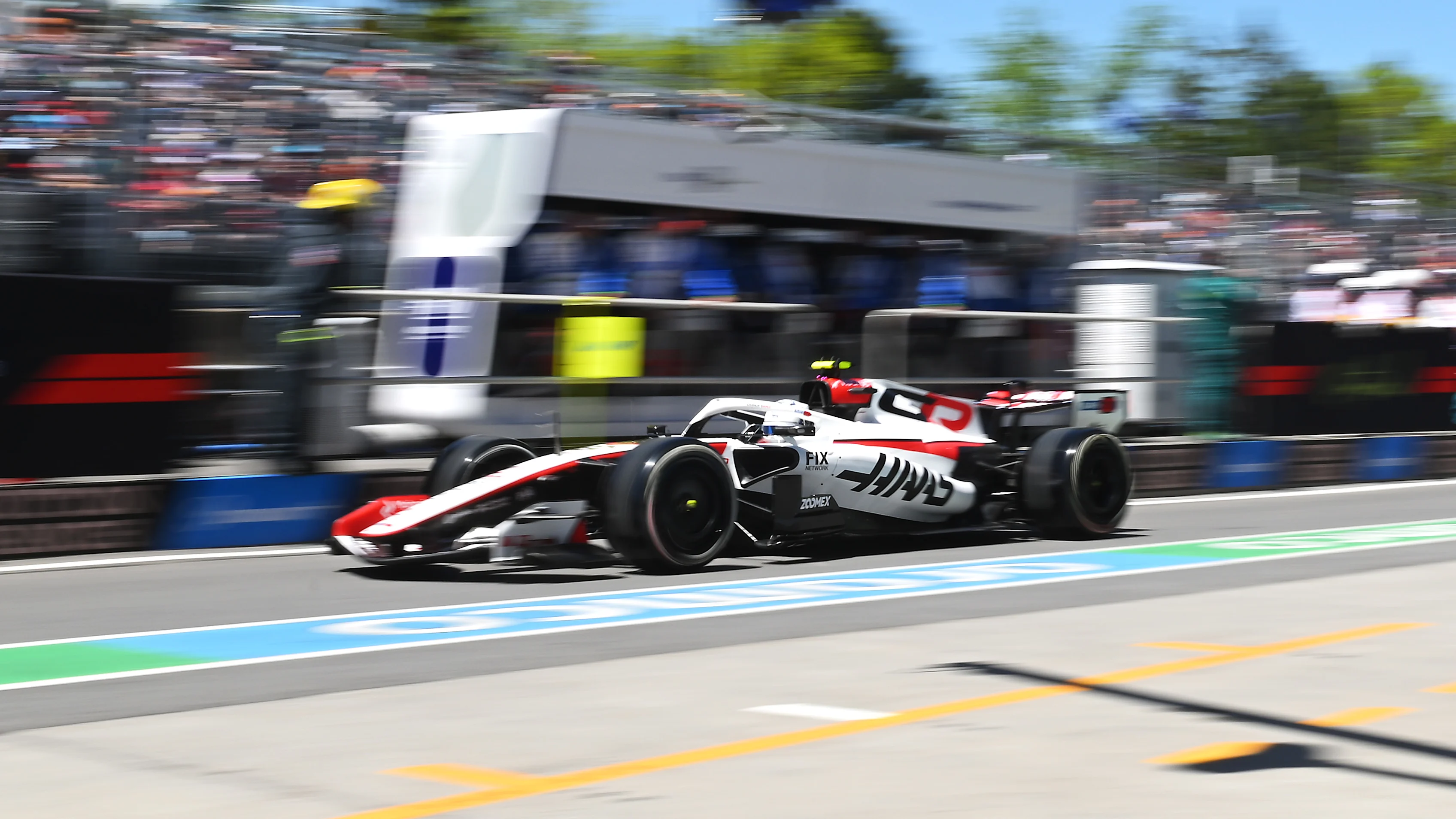 MONTREAL, QUEBEC - MAY 21: Vroum the mascot arrives in the Paddock during previews ahead of the F1