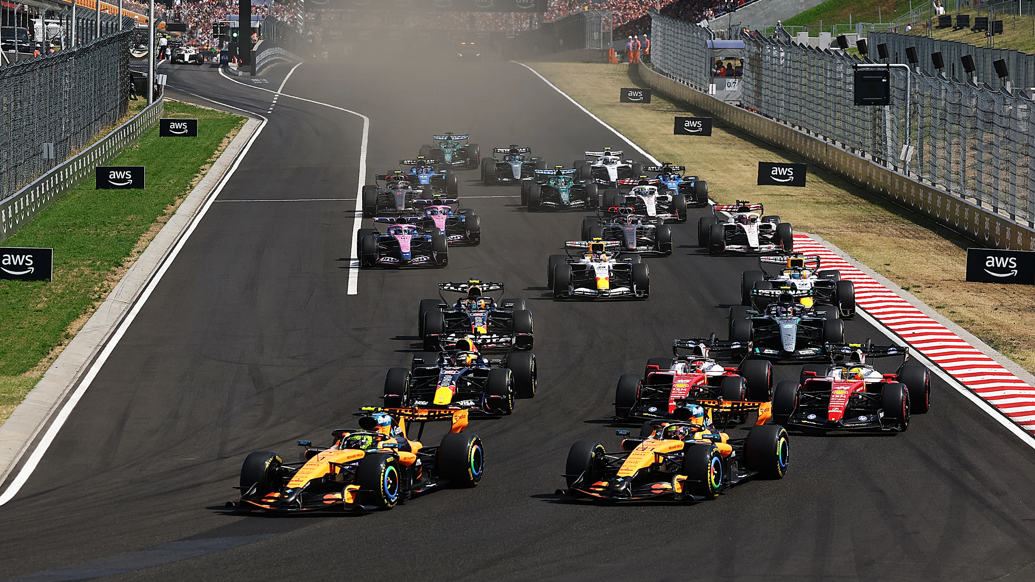 BUDAPEST, HUNGARY - JULY 26: Lando Norris of Great Britain driving the (1) McLaren MCL40 Mercedes
