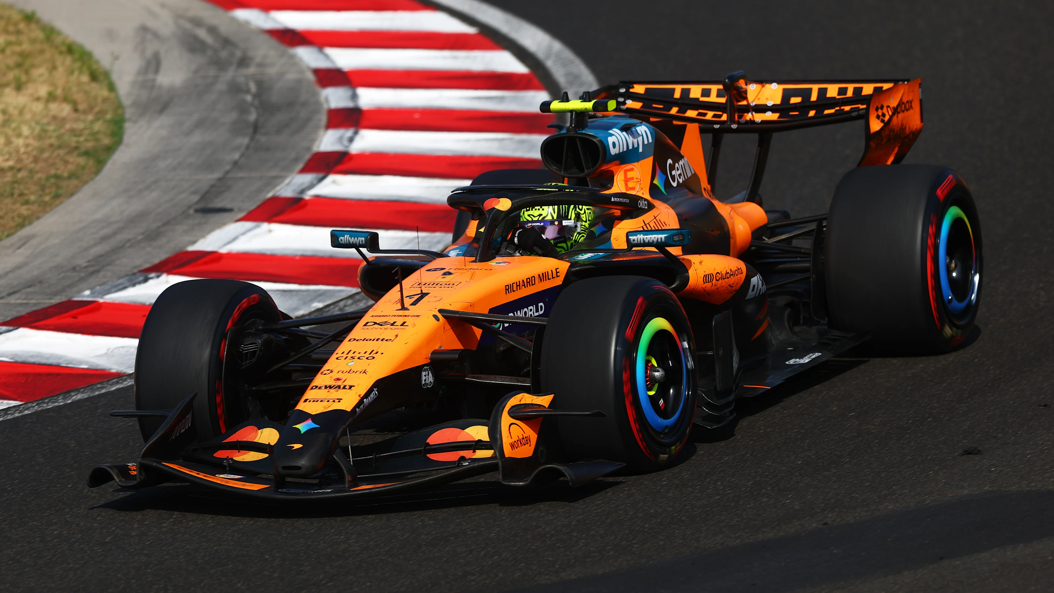 BUDAPEST, HUNGARY - JULY 26: Lando Norris of Great Britain driving the (1) McLaren MCL40 Mercedes