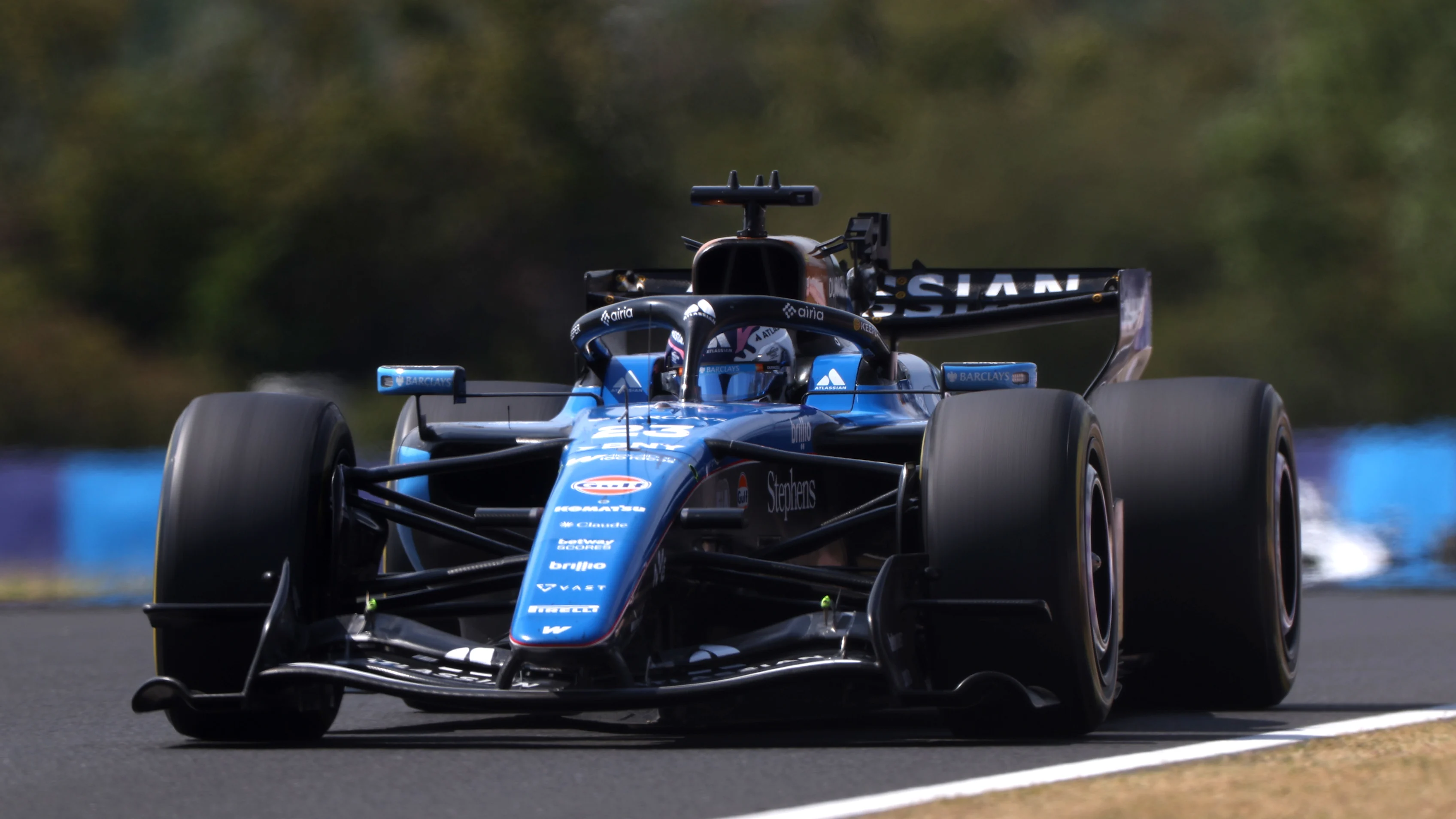 BUDAPEST, HUNGARY - JULY 26: Alexander Albon of Thailand driving the (23) Williams FW48 Mercedes on