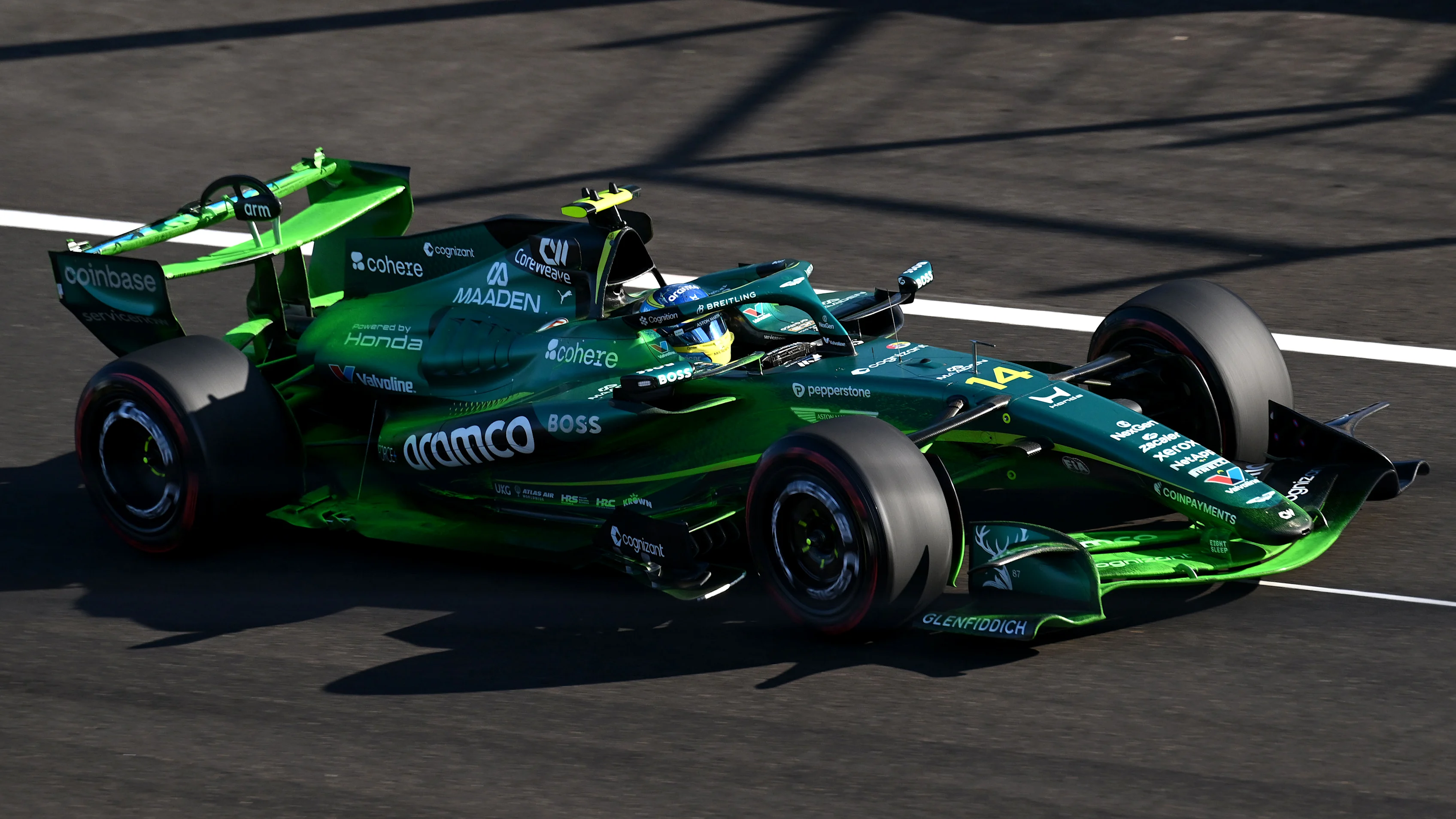 BUDAPEST, HUNGARY - JULY 24: Fernando Alonso of Spain driving the (14) Aston Martin F1 Team AMR26