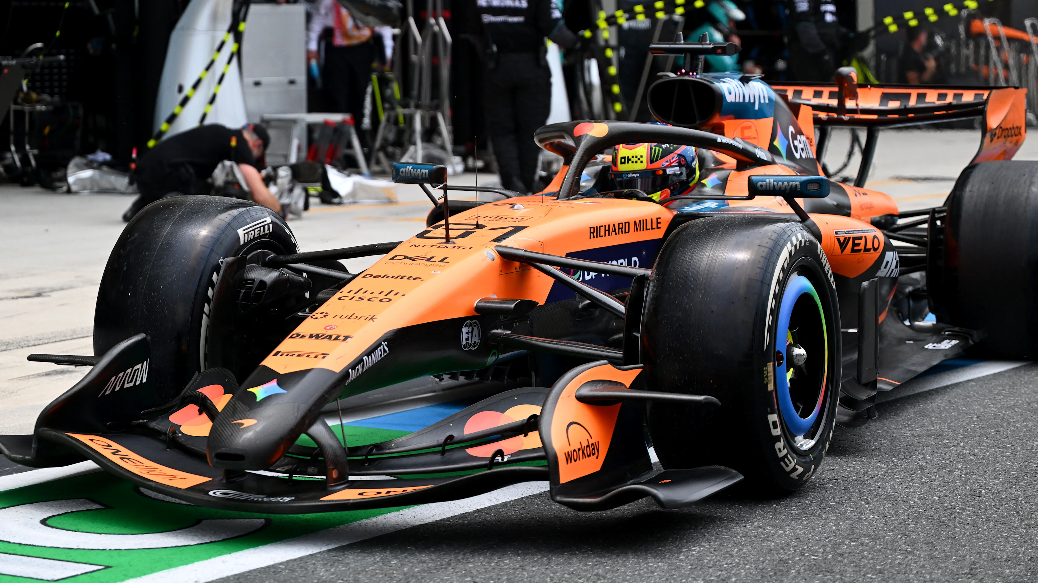MIAMI, FLORIDA - MAY 03: Oscar Piastri of Australia driving the (81) McLaren MCL40 Mercedes in the