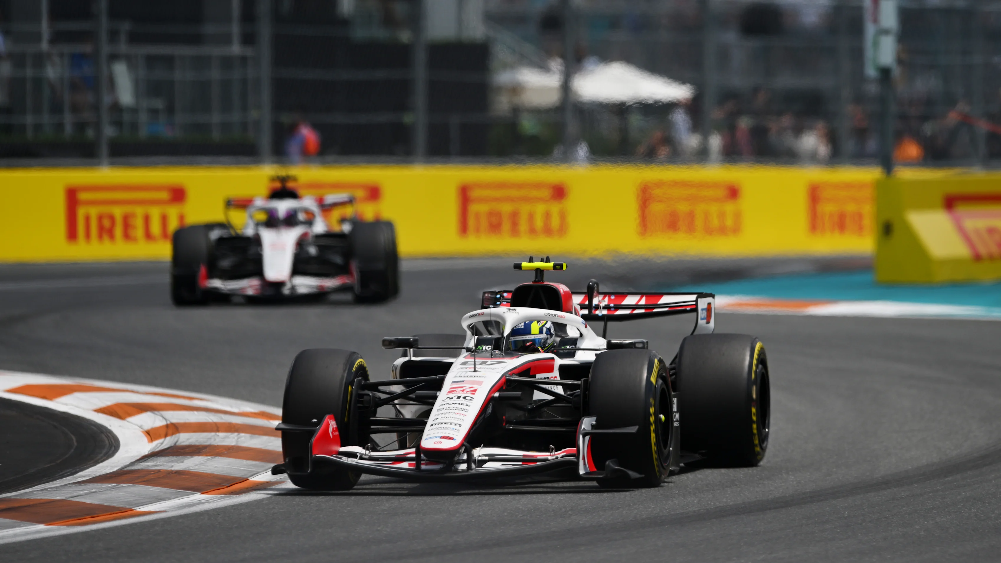 MIAMI, FLORIDA - MAY 02: Oliver Bearman of Great Britain driving the (87) Haas F1 VF-26 Ferrari on track during the Sprint ahead of the F1 Grand Prix of Miami at Miami International Autodrome on May 02, 2026 in Miami, Florida. (Photo by Rudy Carezzevoli/Getty Images)