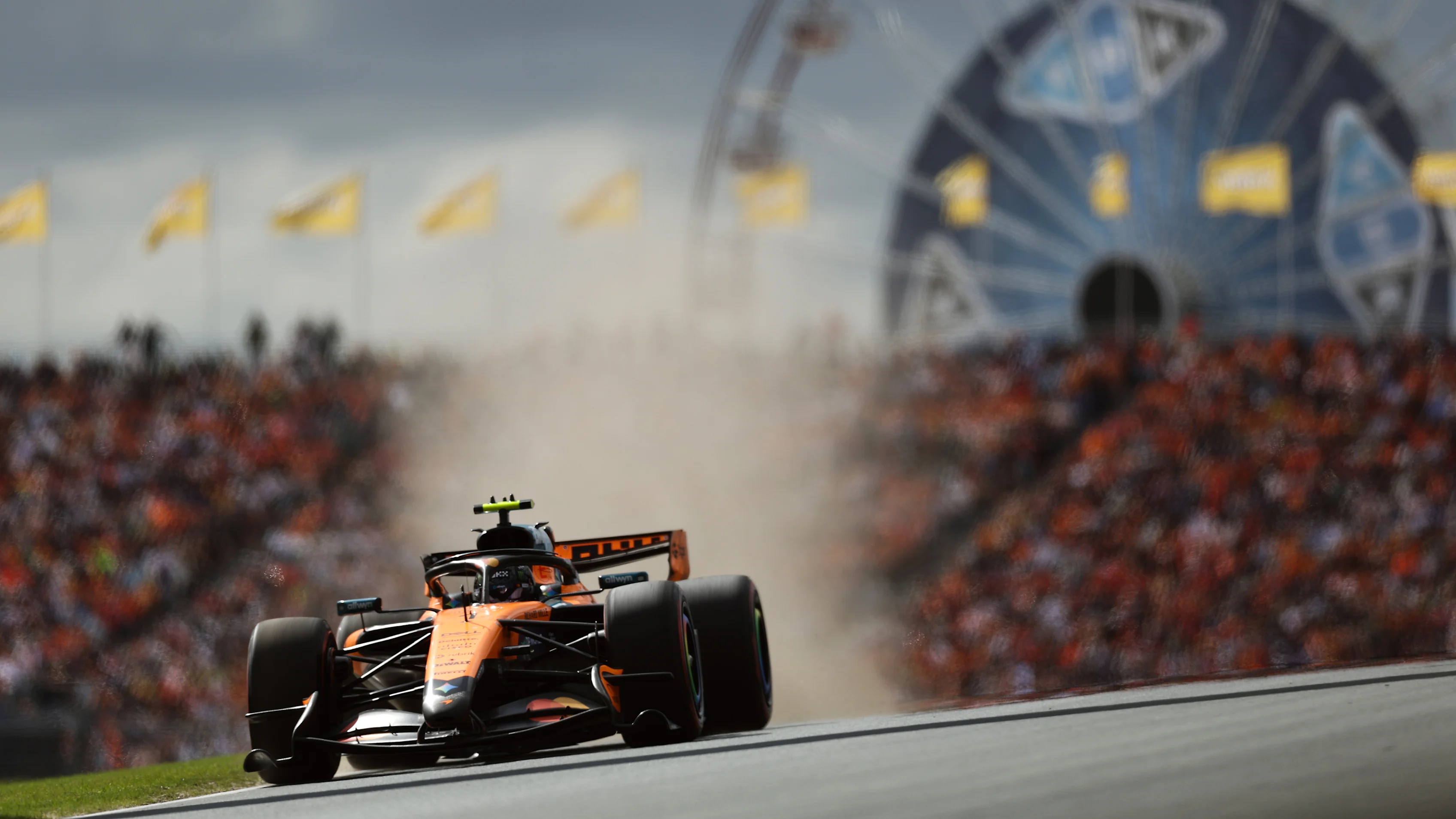 ZANDVOORT, NETHERLANDS - AUGUST 23: Lando Norris of Great Britain driving the (1) McLaren MCL40