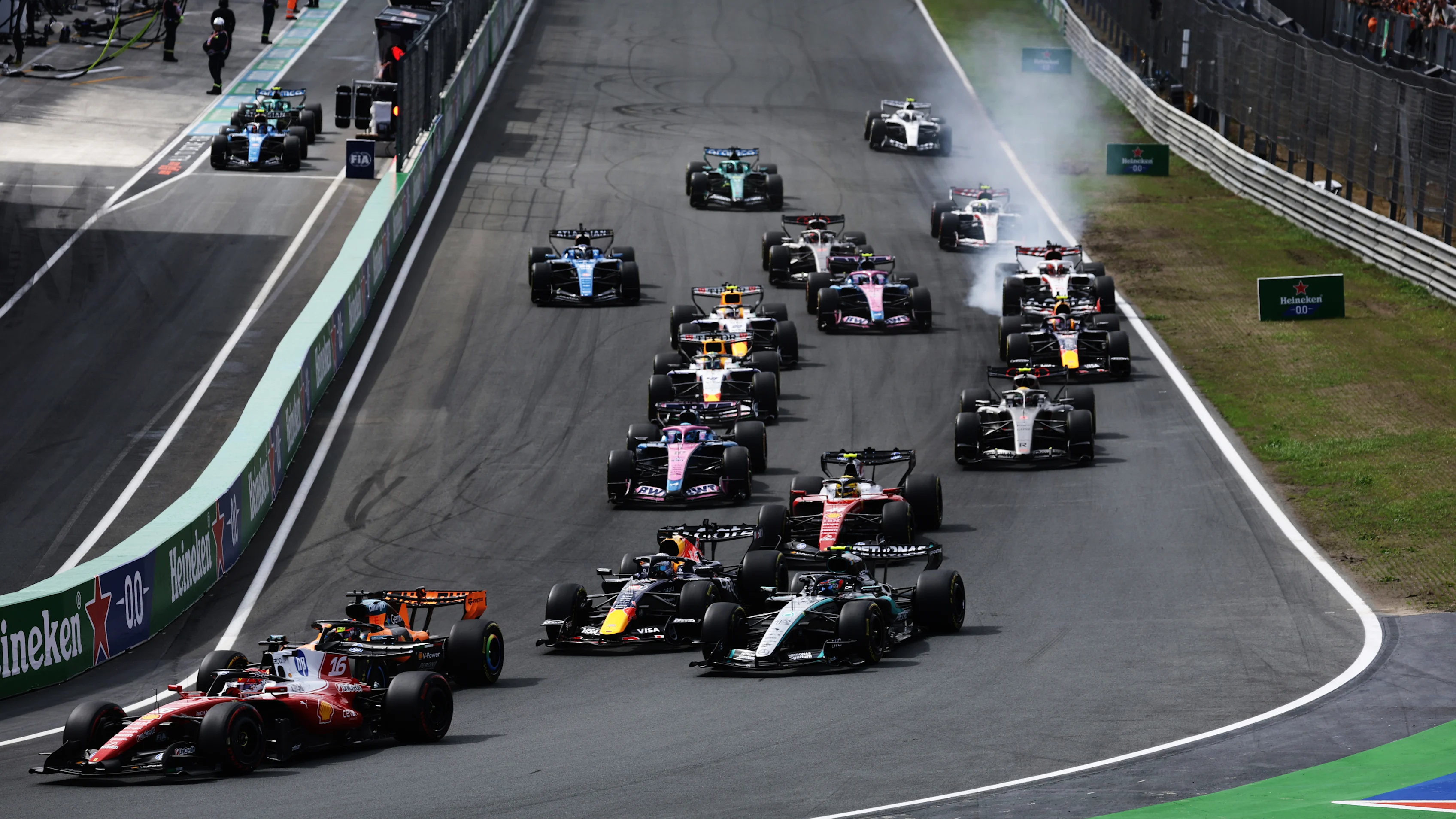 ZANDVOORT, NETHERLANDS - AUGUST 22: Charles Leclerc of Monaco driving the (16) Scuderia Ferrari