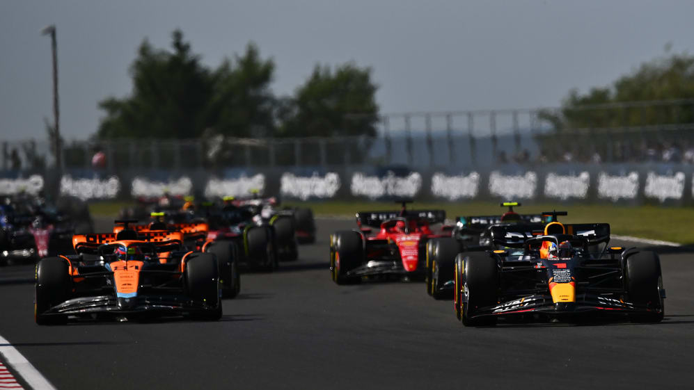 BUDAPEST, HUNGARY - JULY 23: Max Verstappen of the Netherlands driving the (1) Oracle Red Bull