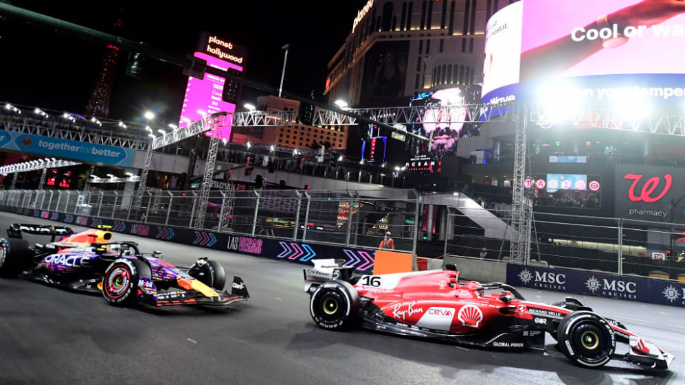 See Sergio Perez Race Red Bull F1 Car Through Casino And On Dirt In Las  Vegas