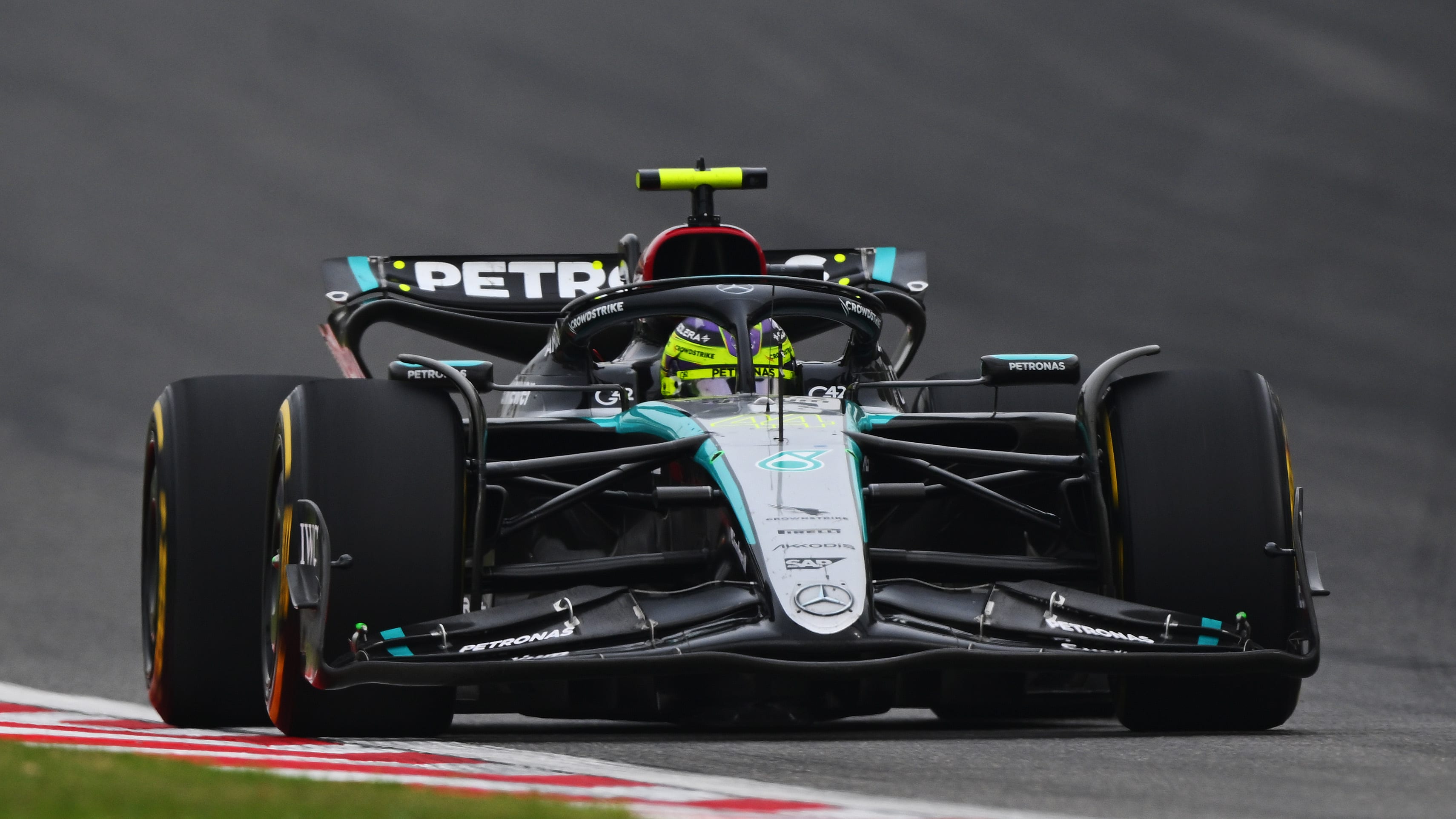 SHANGHAI, CHINA - APRIL 21: Lewis Hamilton of Great Britain driving the (44) Mercedes AMG Petronas