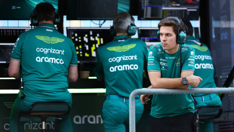BAHRAIN, BAHRAIN - FEBRUARY 24: Felipe Drugovich of Brazil and Aston Martin F1 Team looks on from