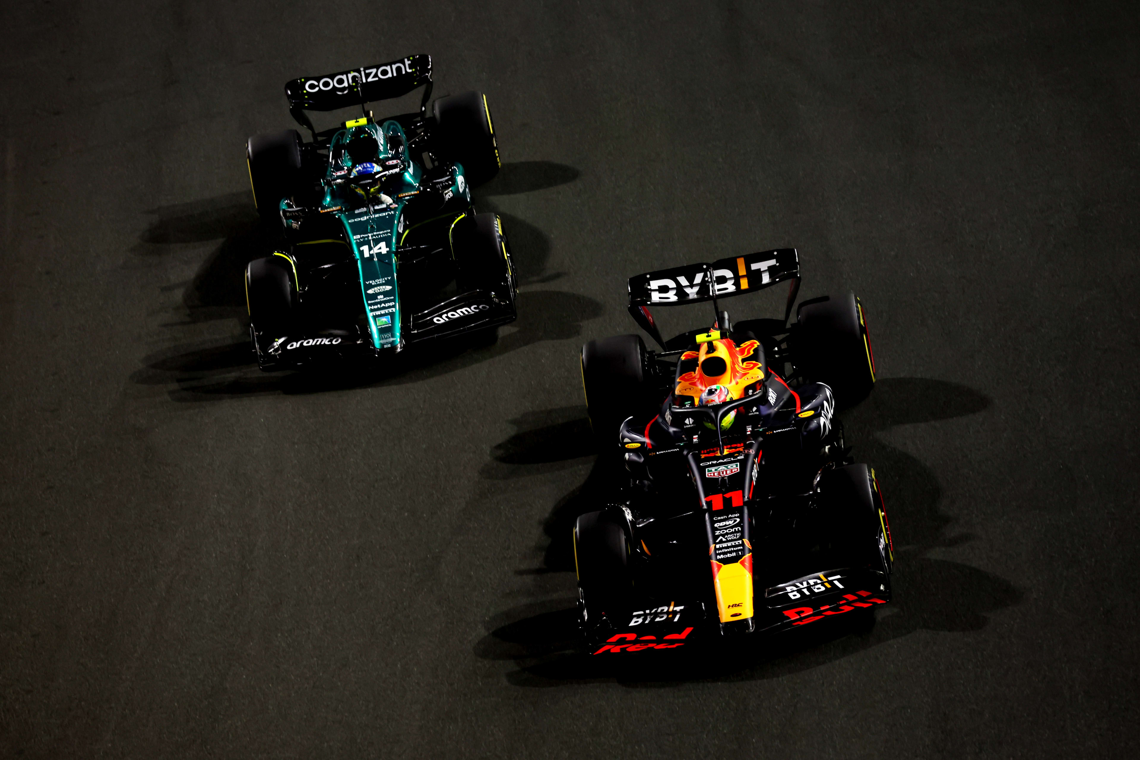 JEDDAH, SAUDI ARABIA - MARCH 19: Sergio Perez of Mexico driving the (11) Oracle Red Bull Racing
