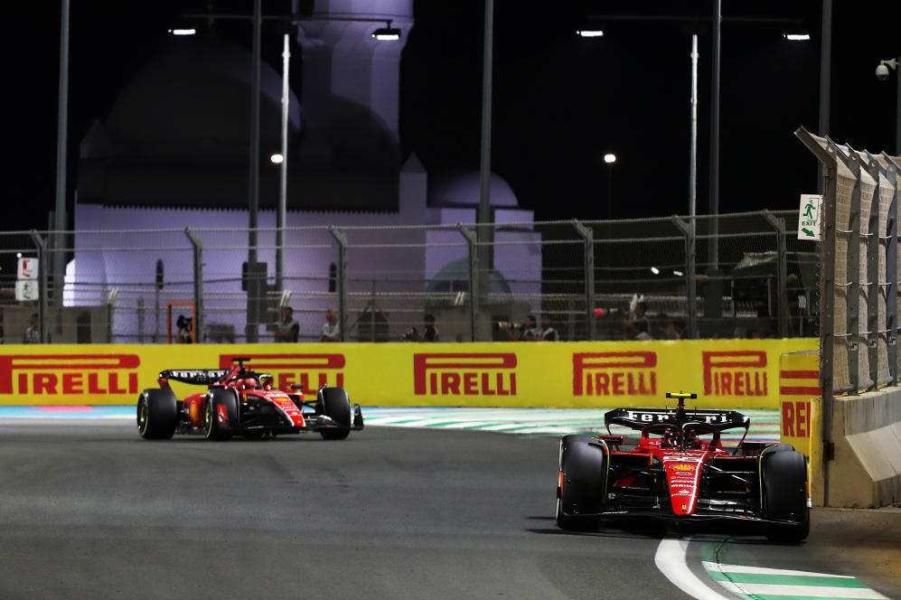 JEDDAH, SAUDI ARABIA - MARCH 19: Carlos Sainz of Spain driving (55) the Ferrari SF-23 on track