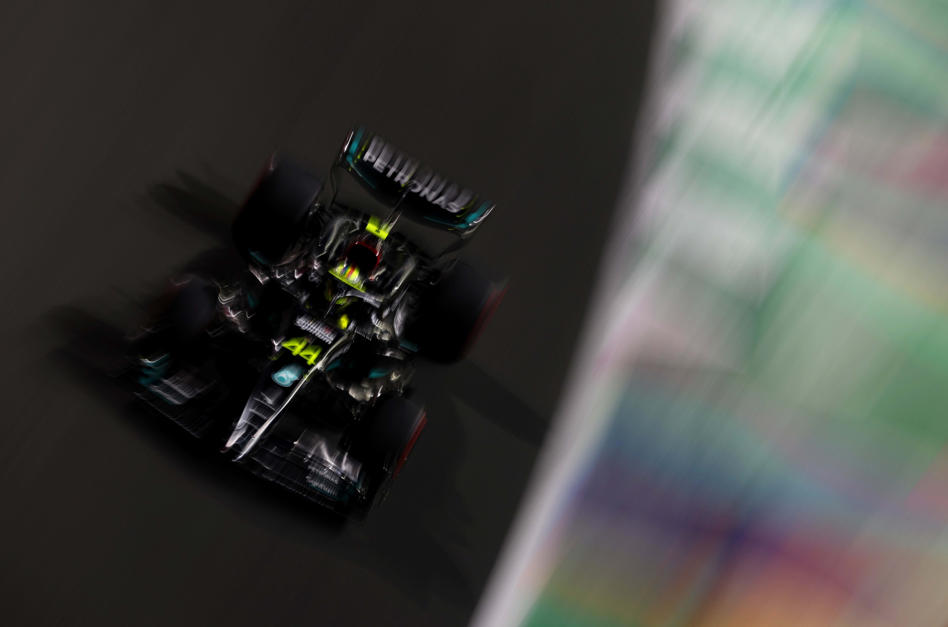 JEDDAH, SAUDI ARABIA - MARCH 19: Lewis Hamilton of Great Britain driving the (44) Mercedes AMG