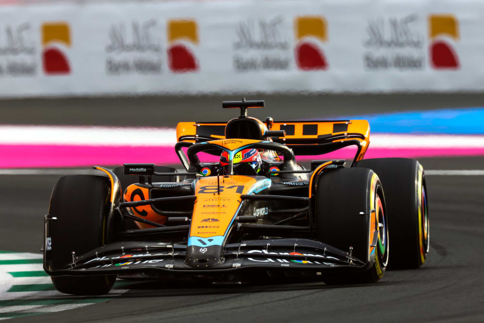 JEDDAH, SAUDI ARABIA - MARCH 18: Oscar Piastri of Australia driving the (81) McLaren MCL60 Mercedes