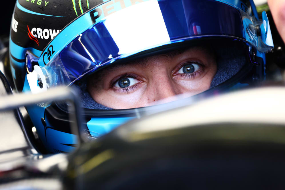 MELBOURNE, AUSTRALIA - MARCH 31: George Russell of Great Britain and Mercedes prepares to drive in