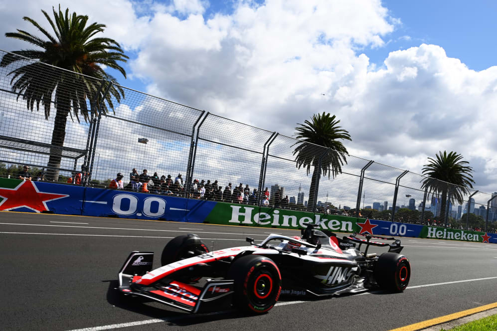 MELBOURNE, AUSTRALIA - MARCH 31: Nico Hulkenberg of Germany driving the (27) Haas F1 VF-23 Ferrari