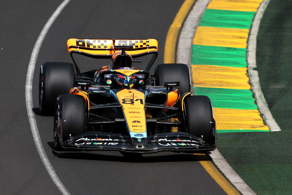 MELBOURNE, AUSTRALIA - MARCH 31: Oscar Piastri of Australia driving the (81) McLaren MCL60 Mercedes