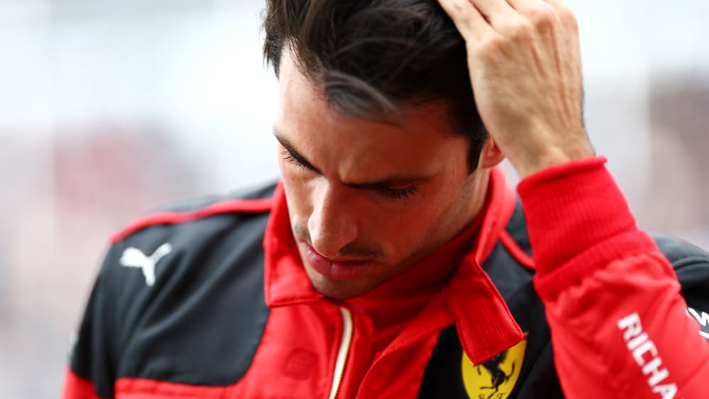 MELBOURNE, AUSTRALIA - APRIL 01: 5th placed qualifier Carlos Sainz of Spain and Ferrari looks on in