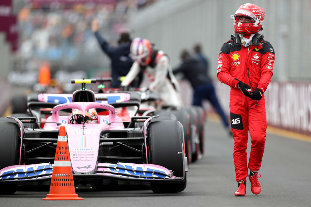 MELBOURNE, AUSTRALIA - APRIL 01: 7th placed qualifier Charles Leclerc of Monaco and Ferrari walks