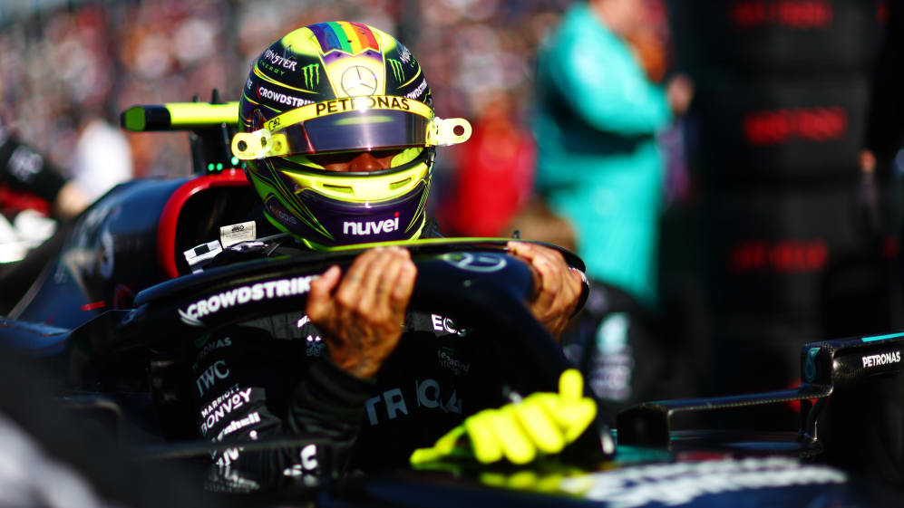 MELBOURNE, AUSTRALIA - APRIL 02: Lewis Hamilton of Great Britain and Mercedes prepares to drive on