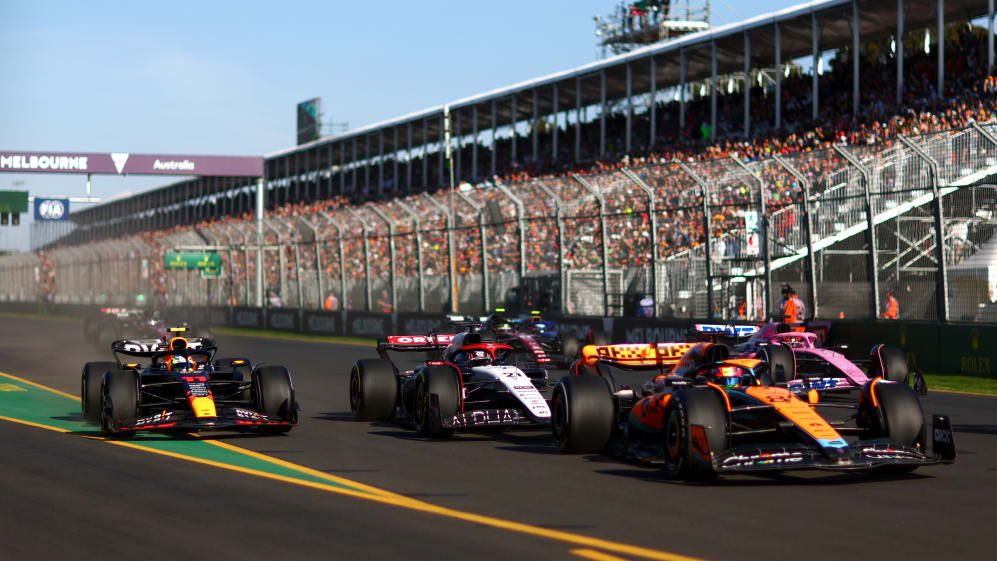 MELBOURNE, AUSTRALIA - APRIL 02: Sergio Perez of Mexico driving the (11) Oracle Red Bull Racing