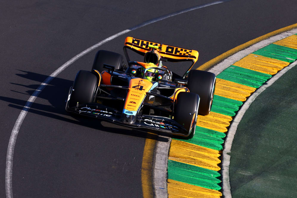 MELBOURNE, AUSTRALIA - APRIL 02: Great Britain's Lando Norris (4) drives a McLaren MCL60