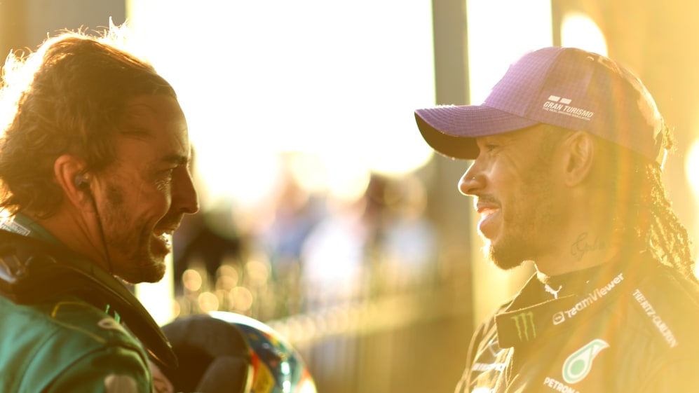 MELBOURNE, AUSTRALIA - APRIL 02: Second placed Lewis Hamilton of Great Britain and Mercedes and