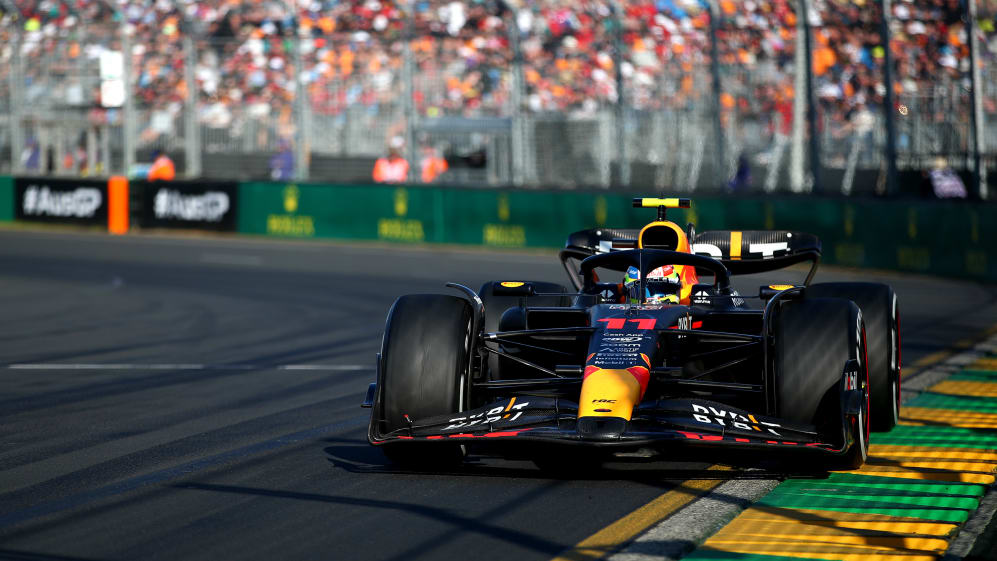 MELBOURNE, AUSTRALIA - APRIL 02: Sergio Perez of Mexico driving the (11) Oracle Red Bull Racing