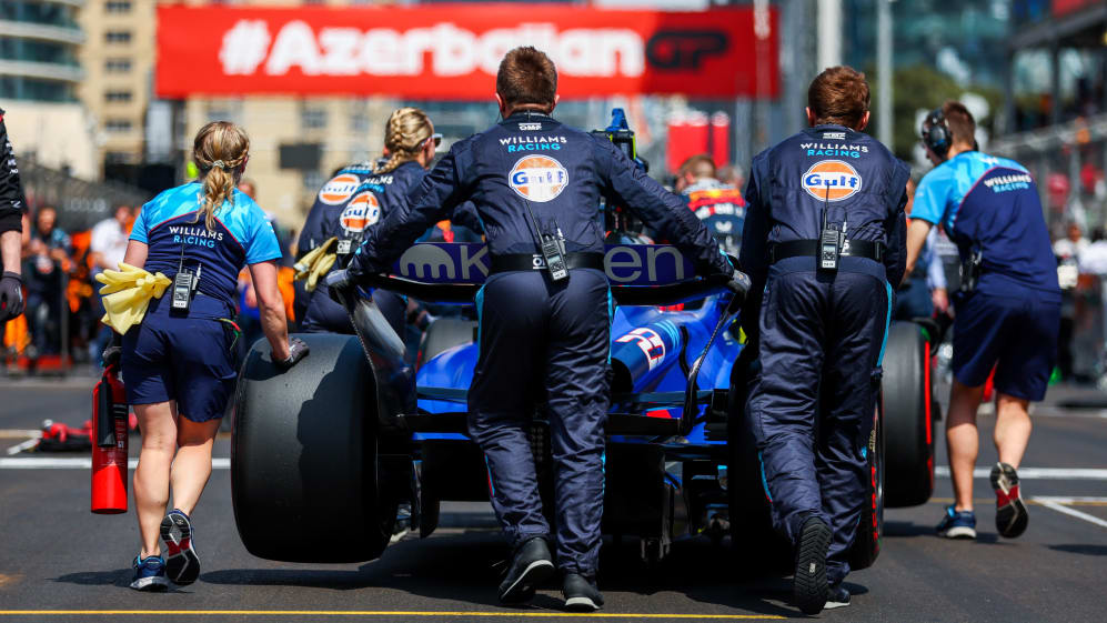 BAKU, AZERBAIJAN - APRIL 30: Alexander Albon of Thailand driving the (23) Williams FW45 Mercedes