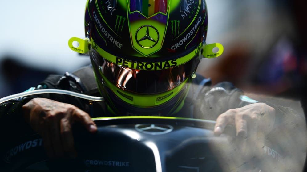 BAKU, AZERBAIJAN - APRIL 30: Lewis Hamilton of Great Britain and Mercedes prepares to drive on the